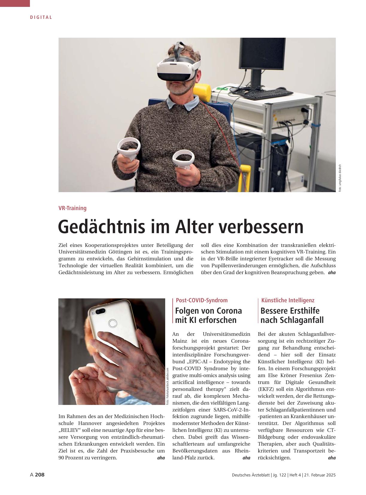 Vorschauseite 1: VR-Training: Gedächtnis im Alter verbessern