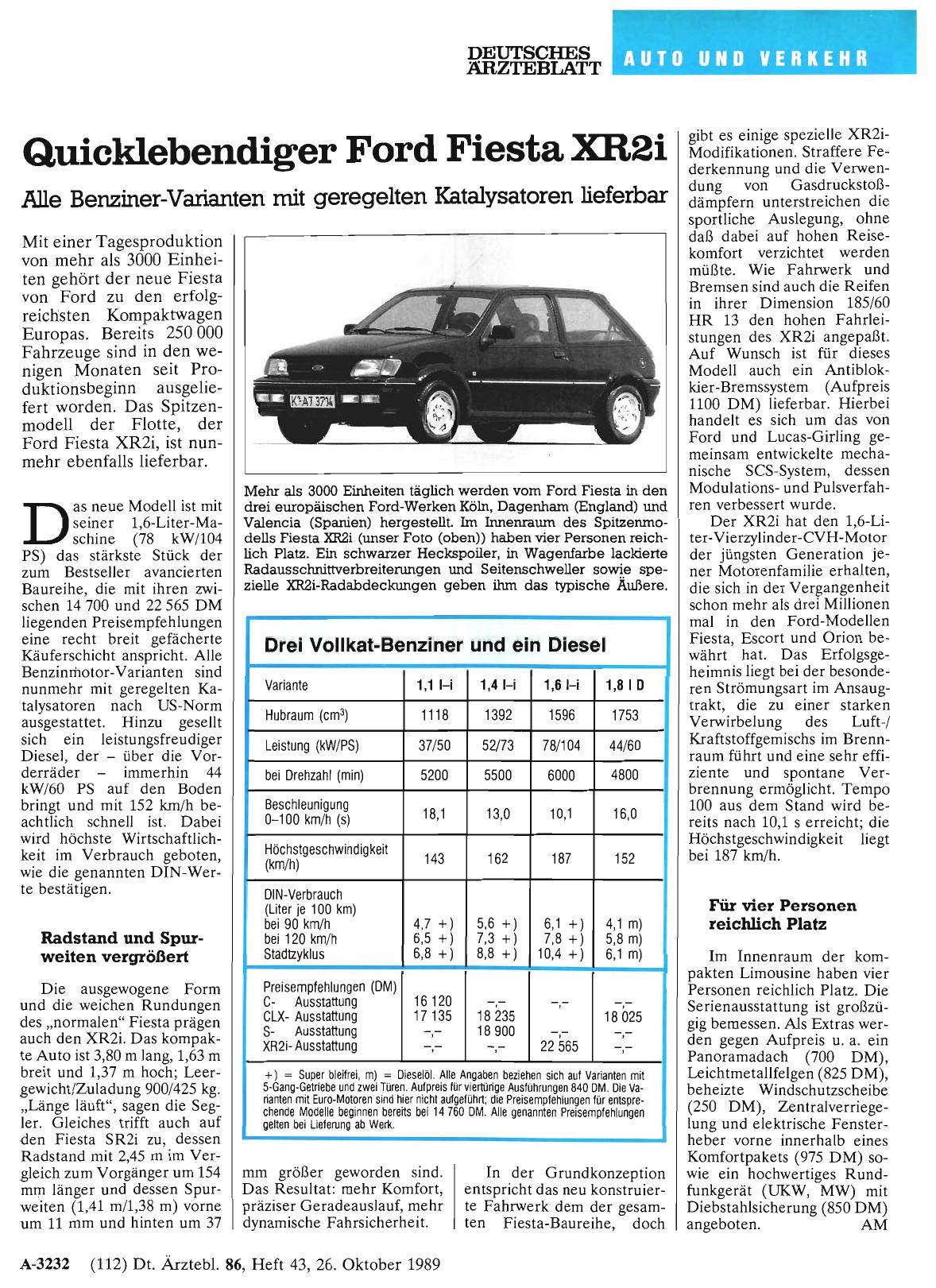 Vorschauseite 1: Quicklebendiger Ford Fiesta XR2i