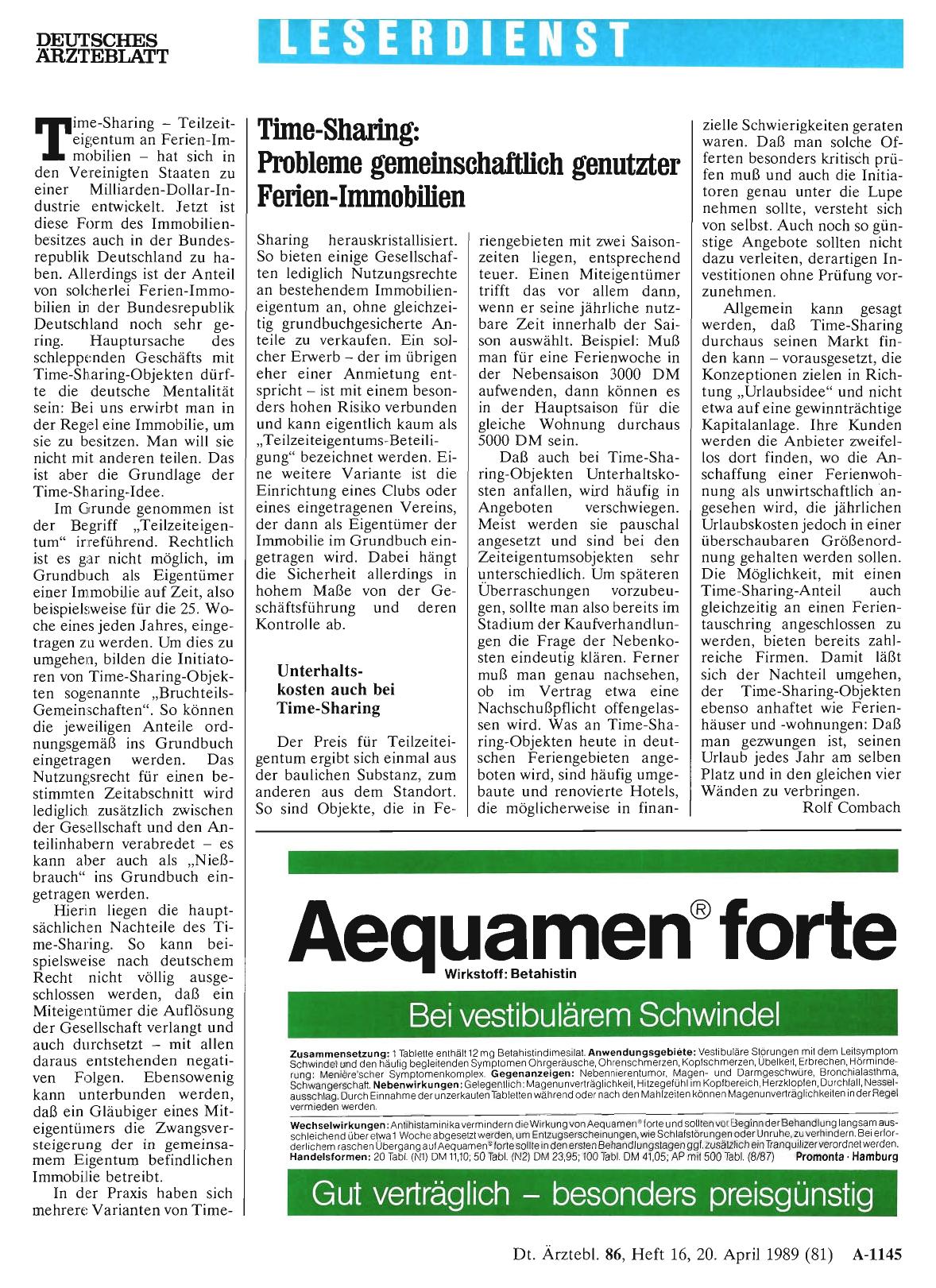 Vorschauseite 1: Time-Sharing: Probleme gemeinschaftlich genutzter Ferien-Immobilien