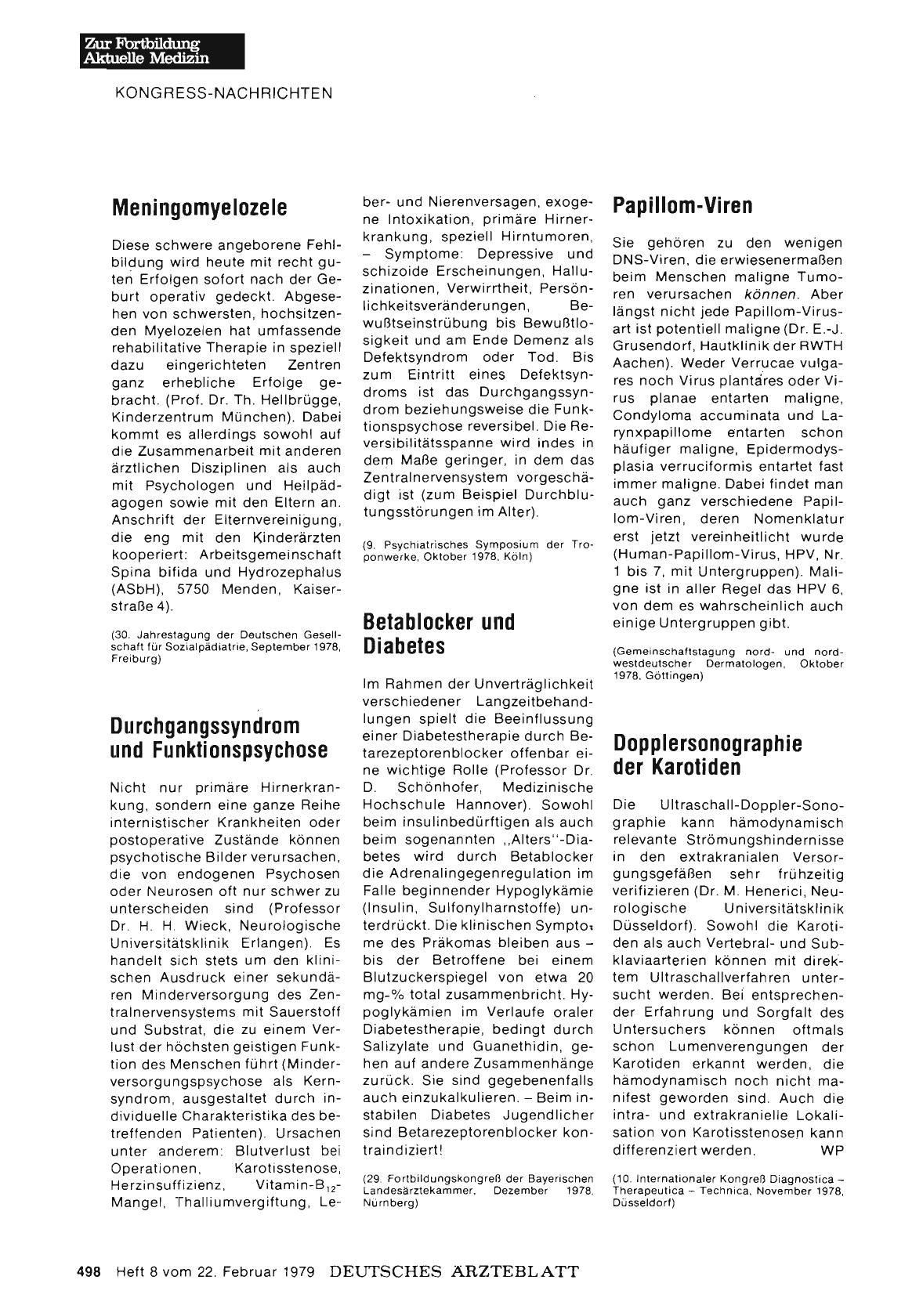 Vorschauseite 1: Betablocker und Diabetes