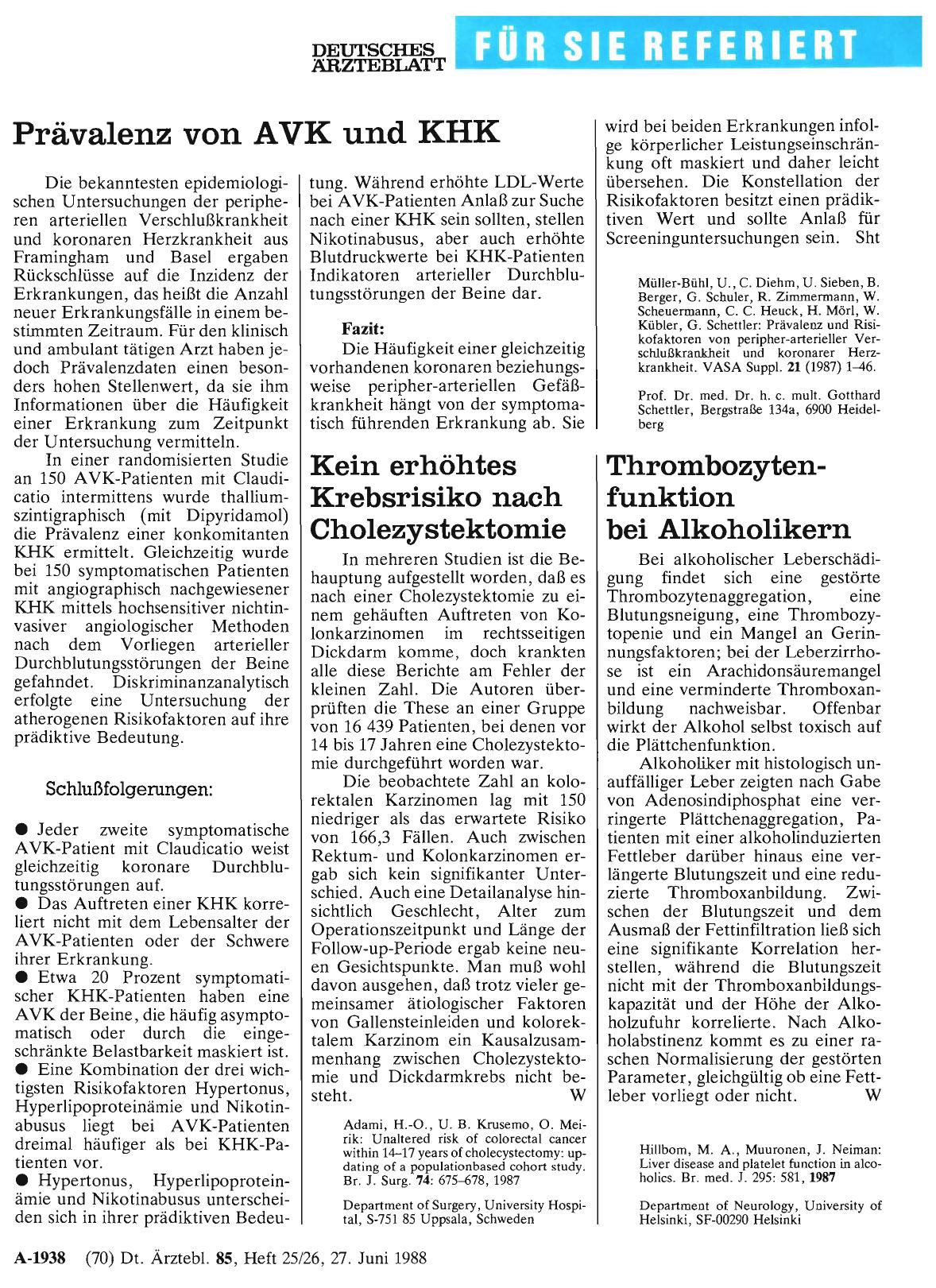 Vorschauseite 1: Kein erhöhtes Krebsrisiko nach Cholezystektomie