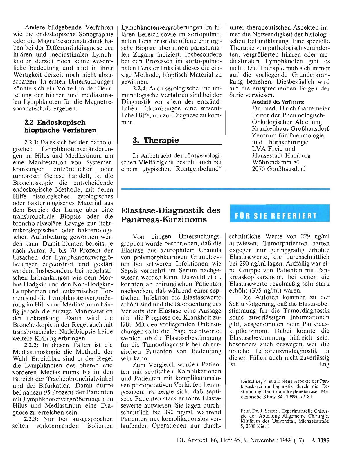 Vorschauseite 1: Elastase-Diagnostik des Pankreas-Karzinoms