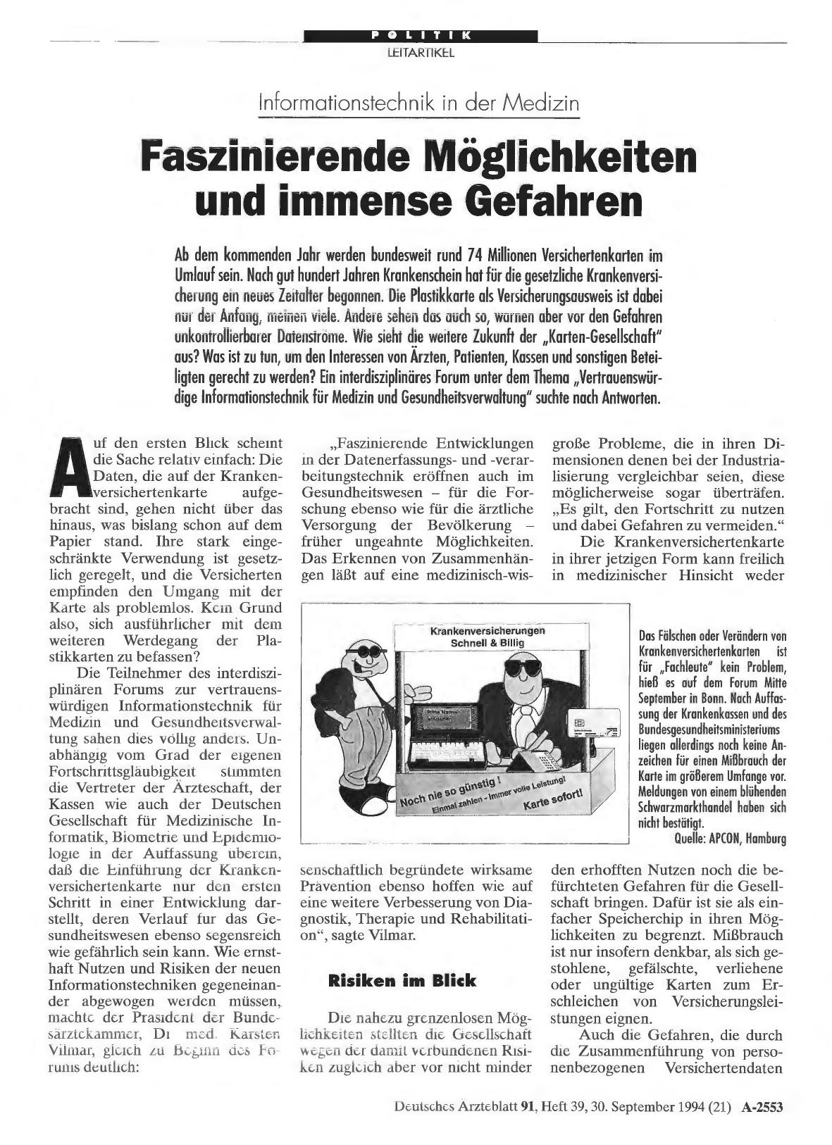 Vorschauseite 1: Informationstechnik in der Medizin: Faszinierende Möglichkeiten und immense Gefahren