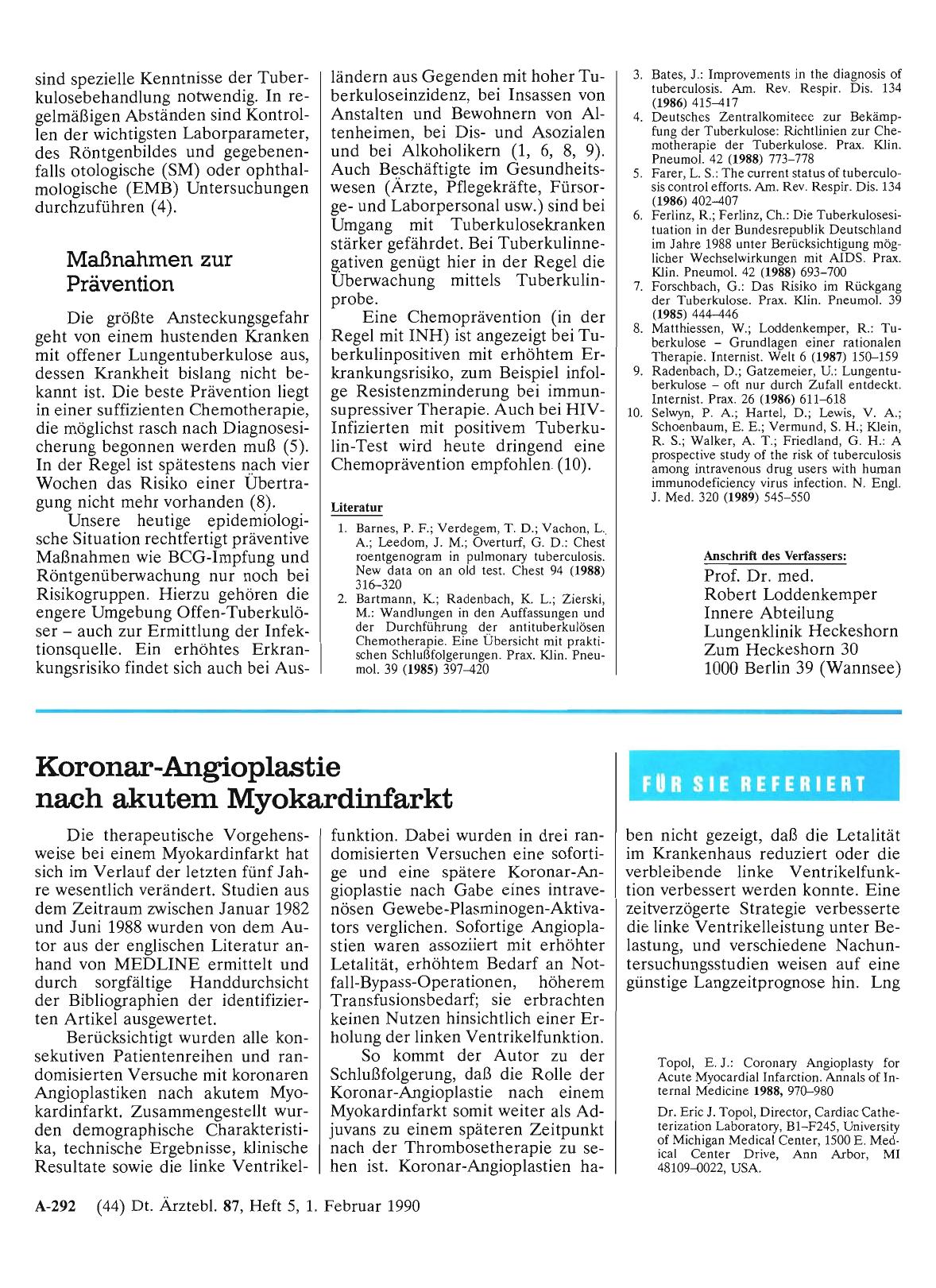 Vorschauseite 1: Koronar-Angioplastie nach akutem Myokardinfarkt