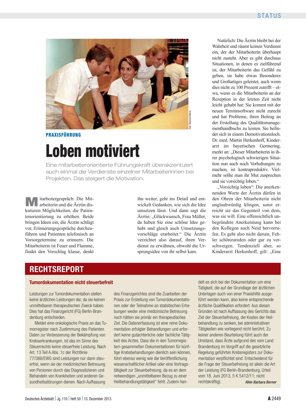 Vorschauseite 1: Tumordokumentation nicht steuerbefreit