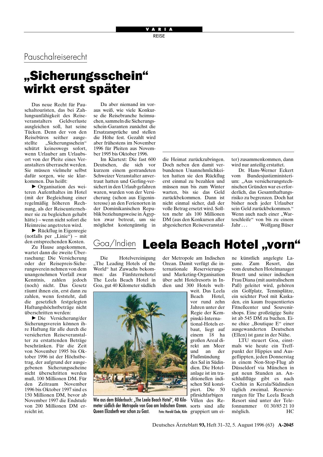 Vorschauseite 1: Goa/Indien: Leela Beach Hotel „vorn“