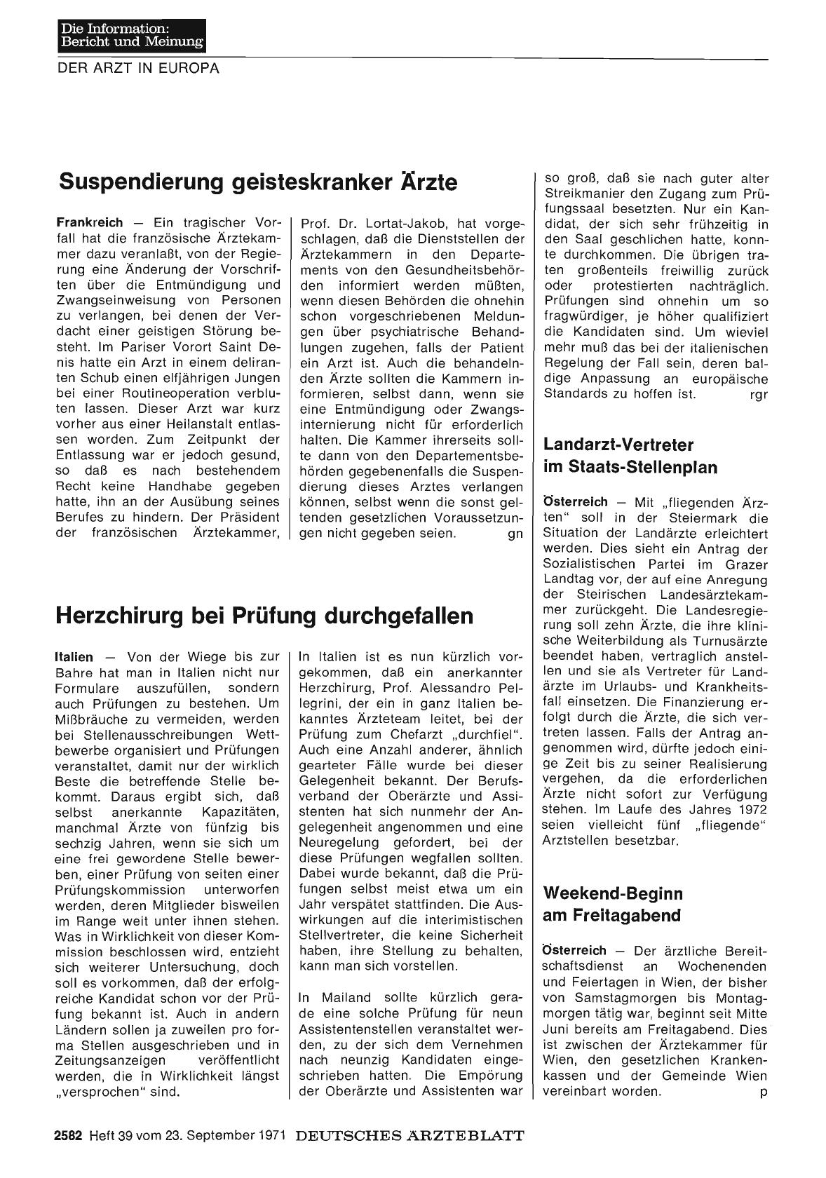 Vorschauseite 1: Landarzt-Vertreter im Staats-Stellenplan