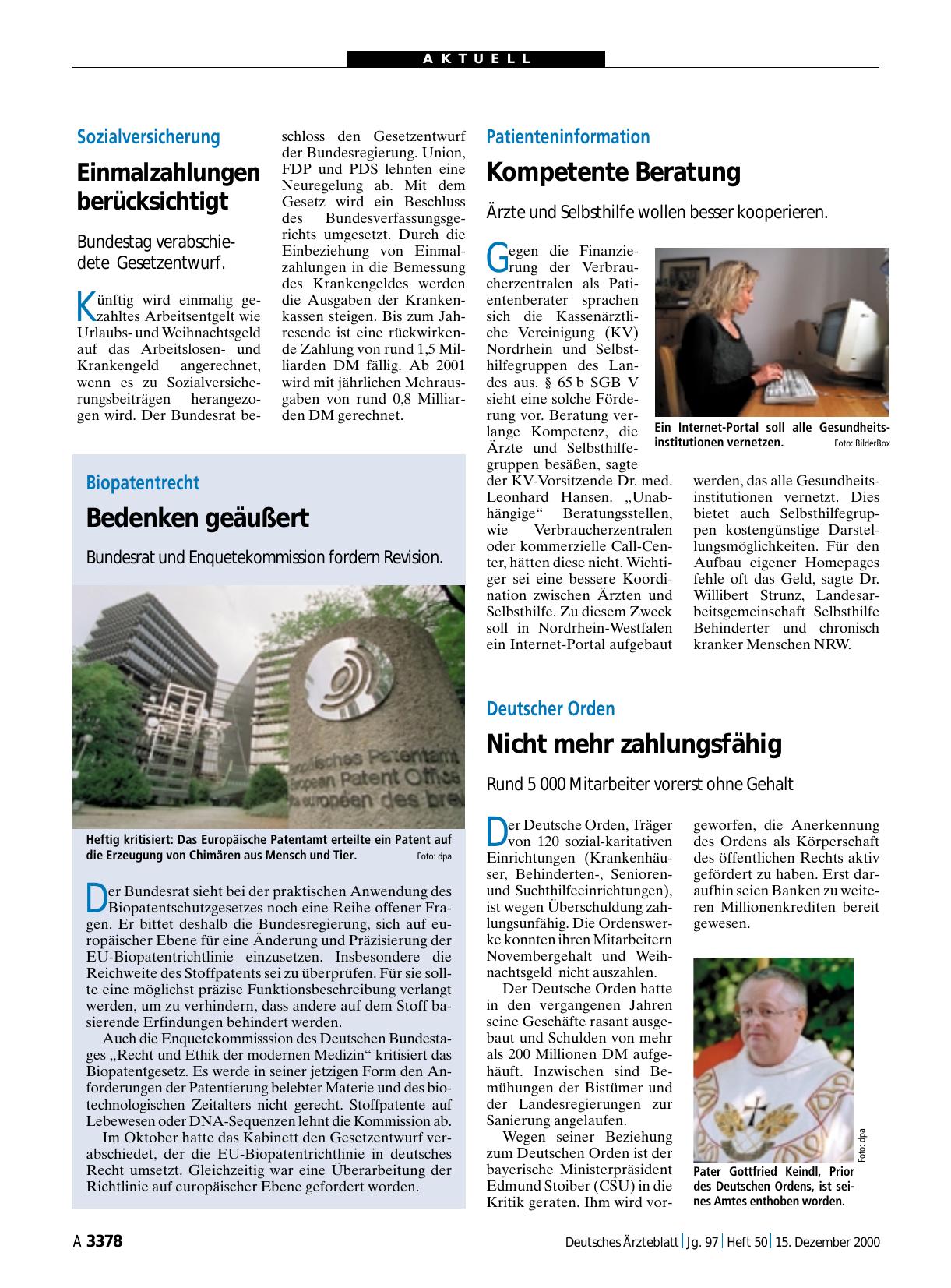 Vorschauseite 1: Patienteninformation: Kompetente Beratung