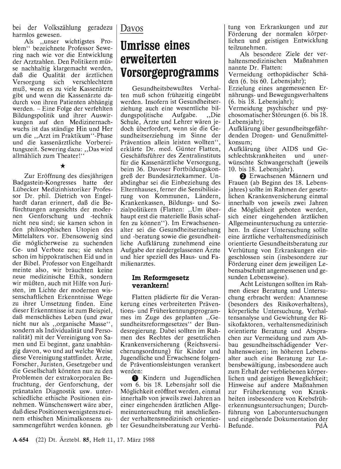 Vorschauseite 1: Davos: Umrisse eines erweiterten Vorsorgeprogramms