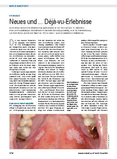 Vorschauseite 1: HIV-Medizin: Neues und. .. Déjà-vu-Erlebnisse