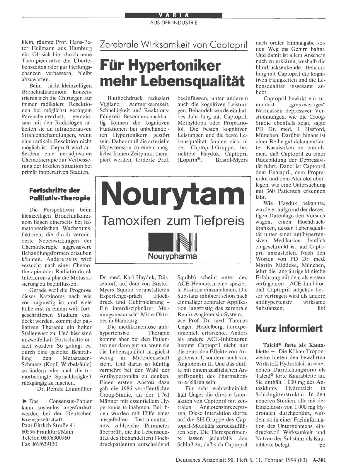 Vorschauseite 1: Kurz informiert