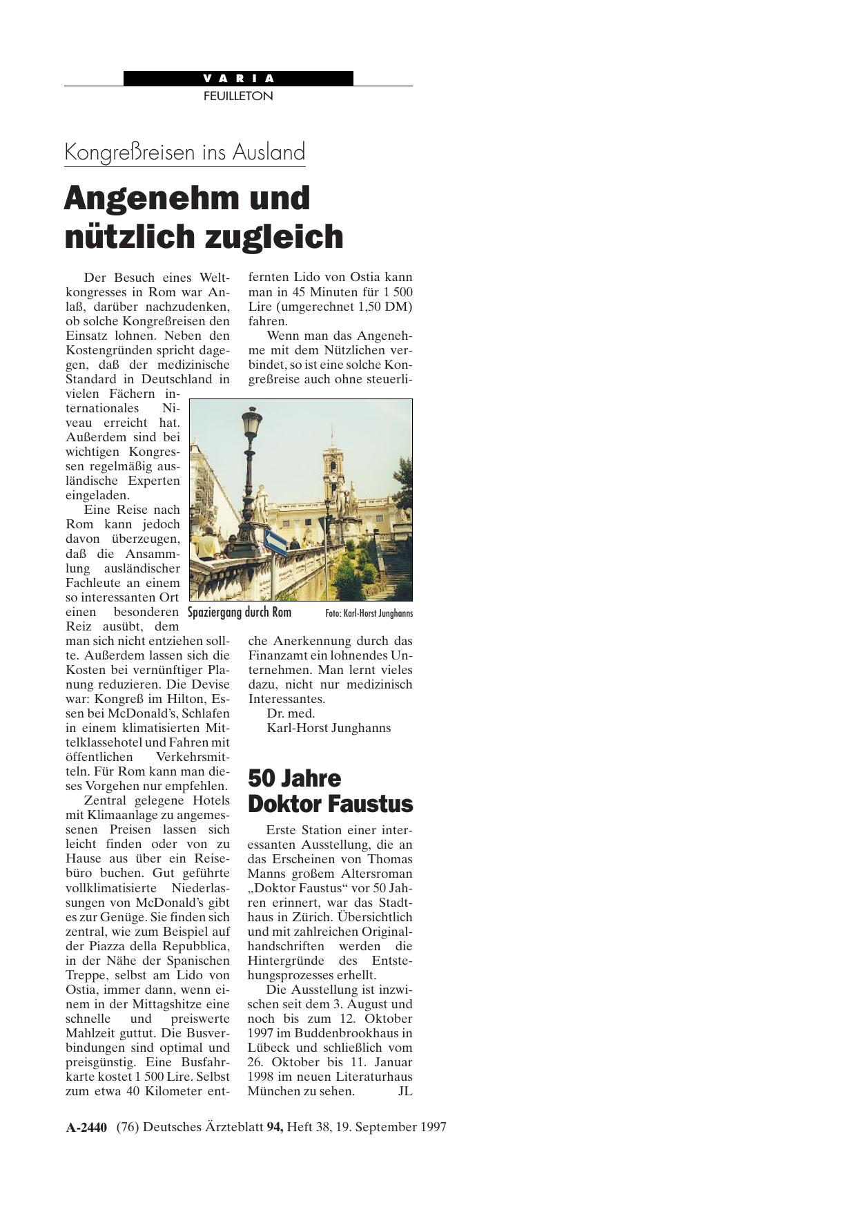 Vorschauseite 1: Kongreßreisen ins Ausland: Angenehm und nützlich zugleich