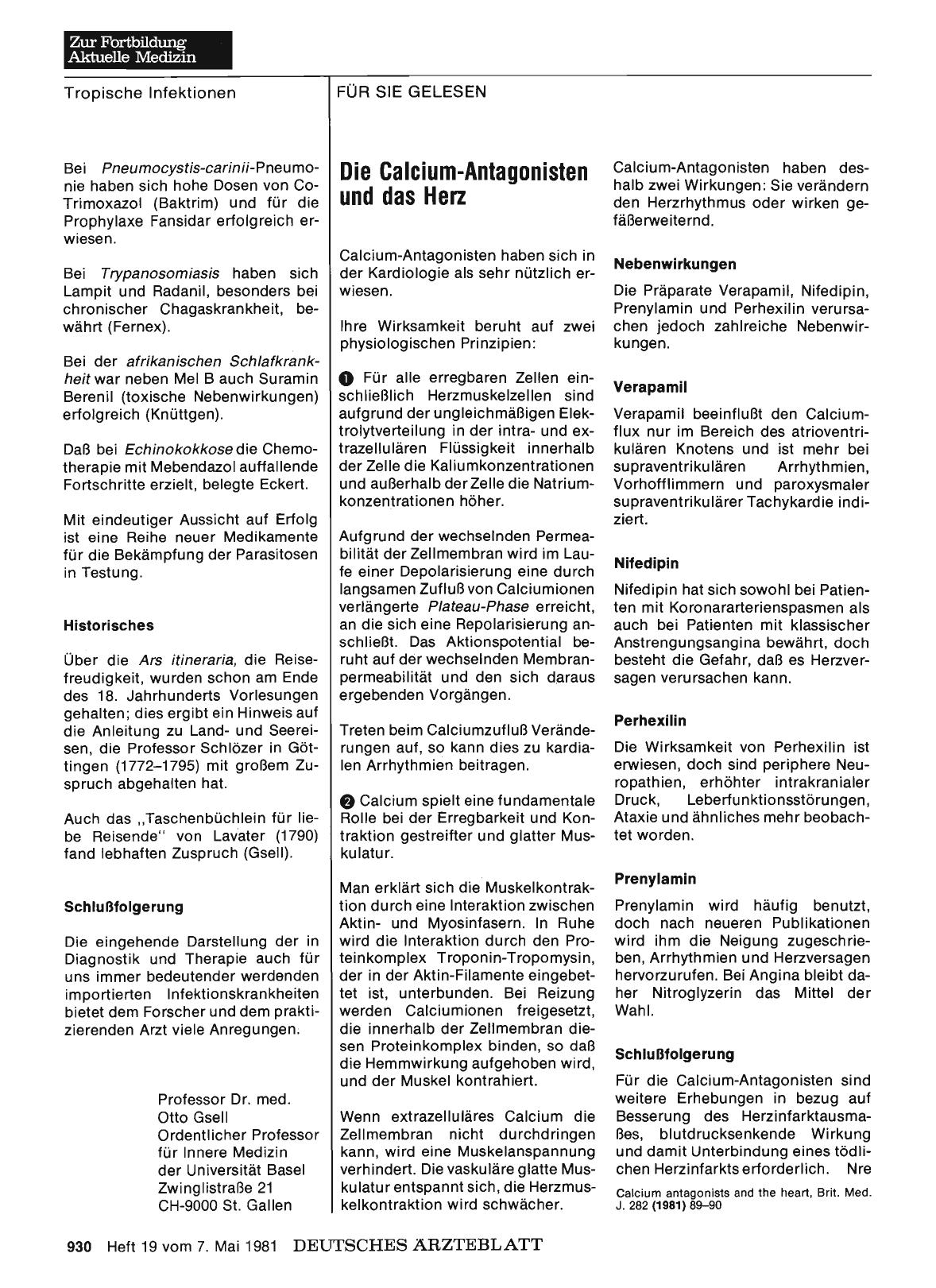 Vorschauseite 1: Die Calcium-Antagonisten und das Herz