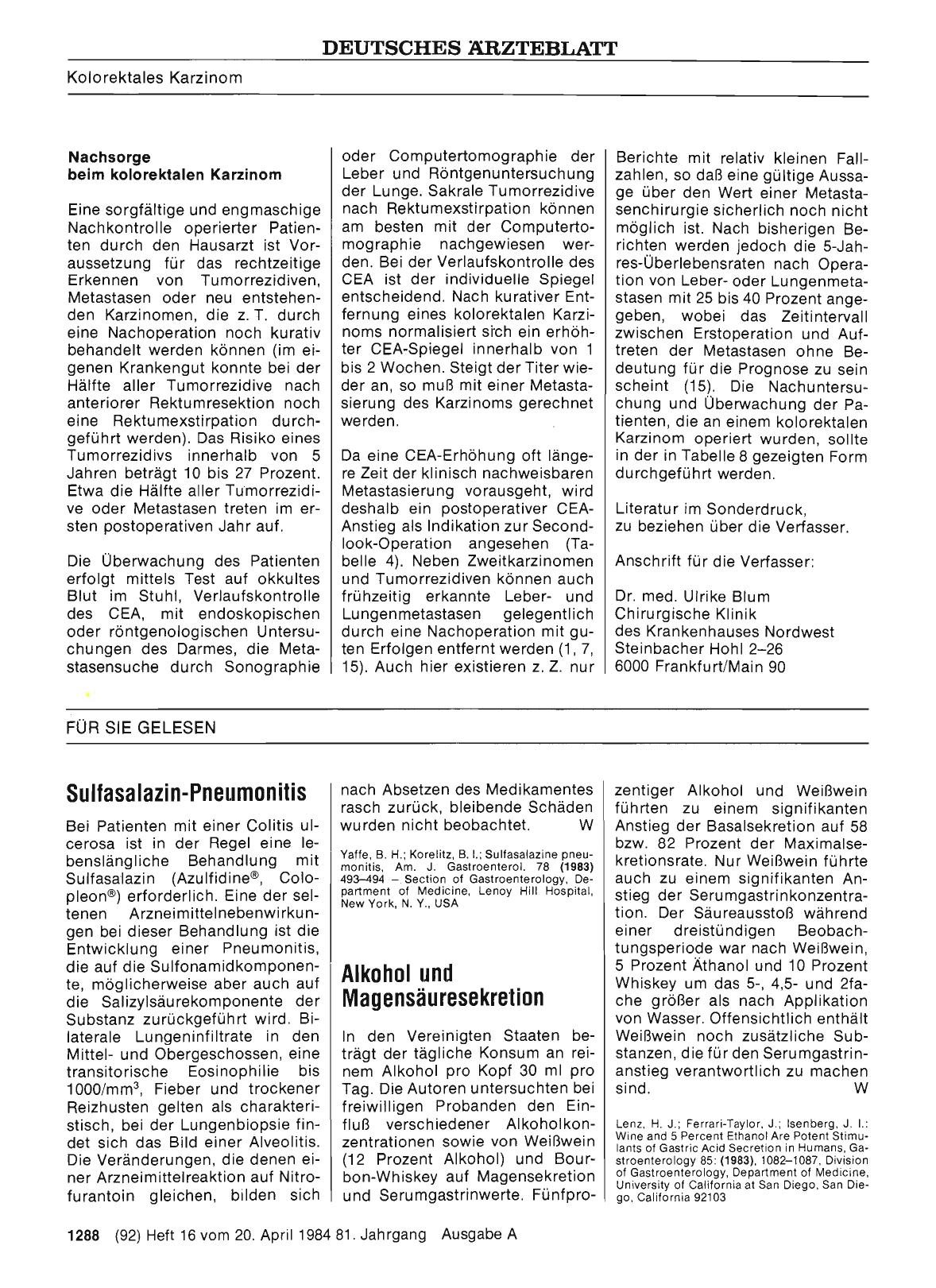 Vorschauseite 1: Sulfasalazin-Pneumonitis