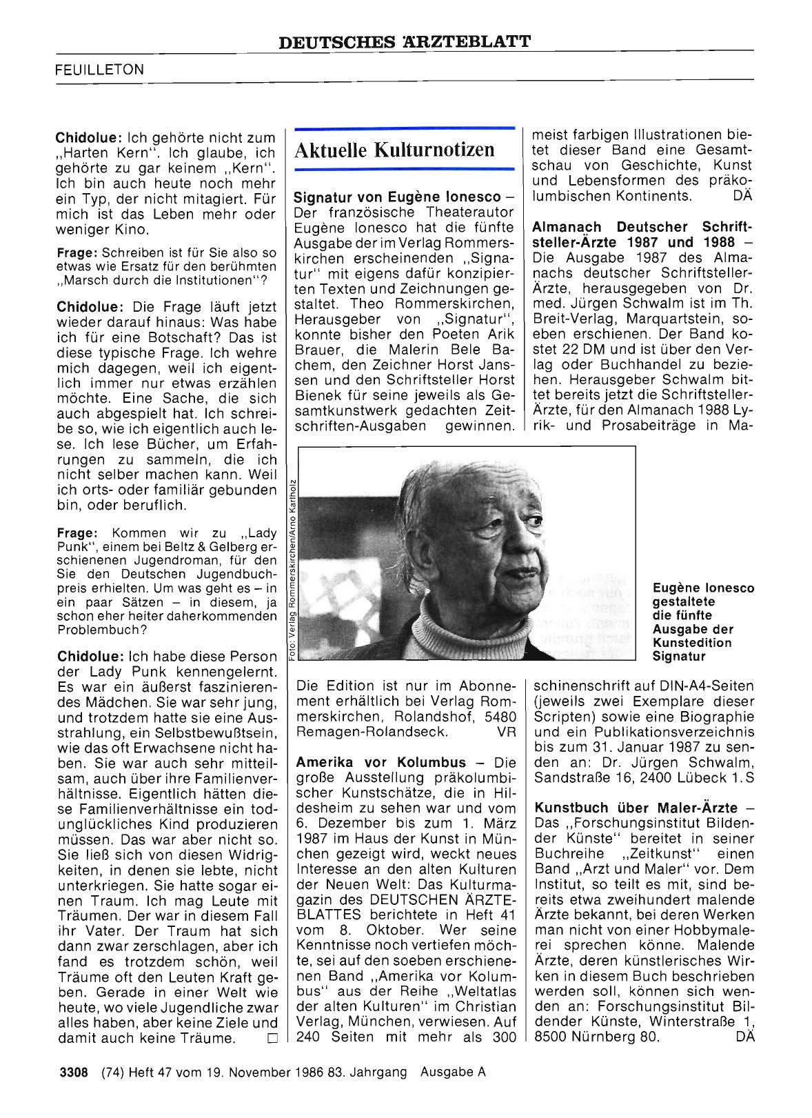 Vorschauseite 1: Aktuelle Kulturnotizen