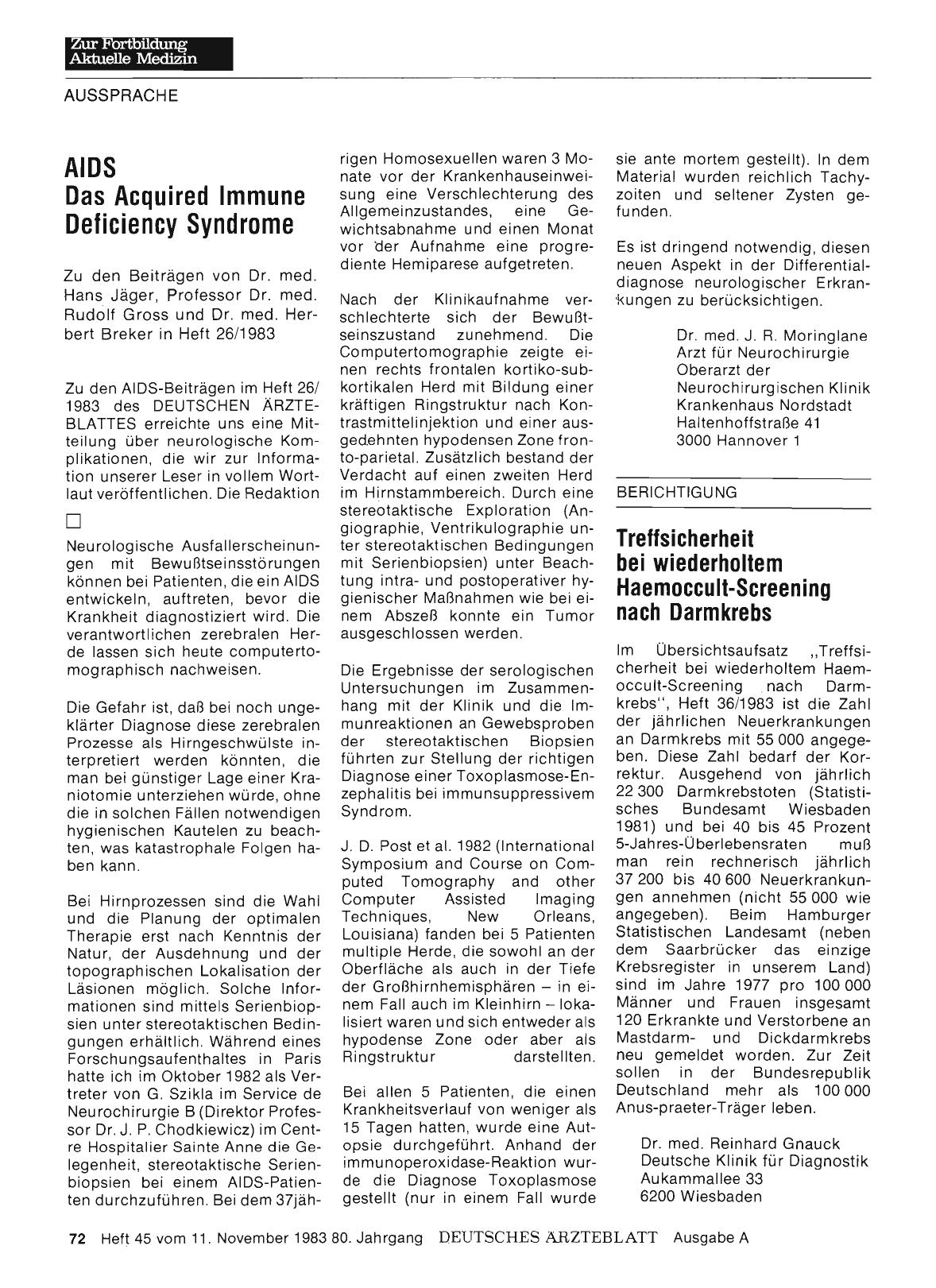 Vorschauseite 1: AIDS Das Acquired Immune Deficiency Syndrome: Stellungnahme