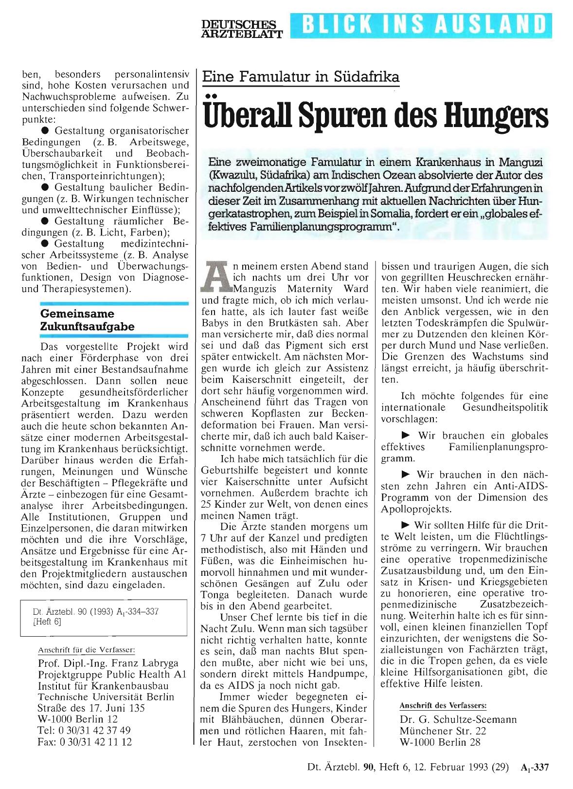 Vorschauseite 1: Eine Famulatur in Südafrika: Überall Spuren des Hungers