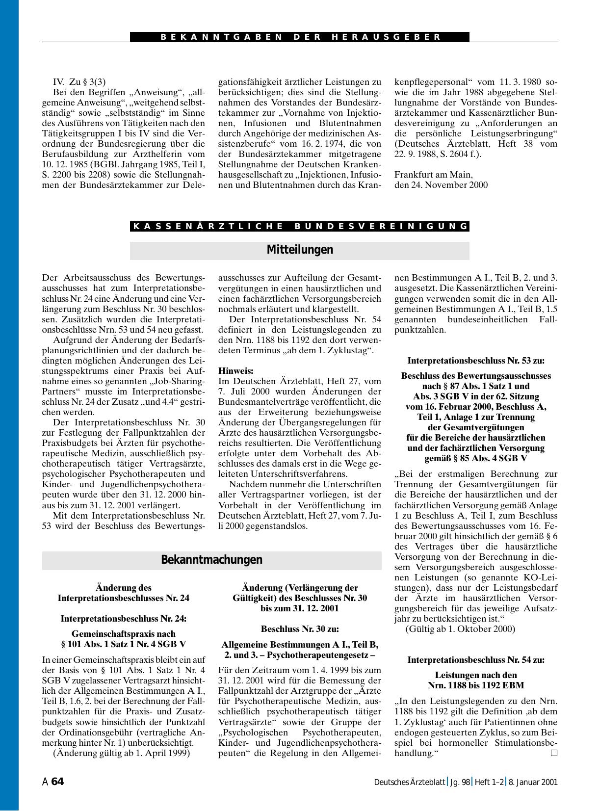 Vorschauseite 1: Bekanntmachungen