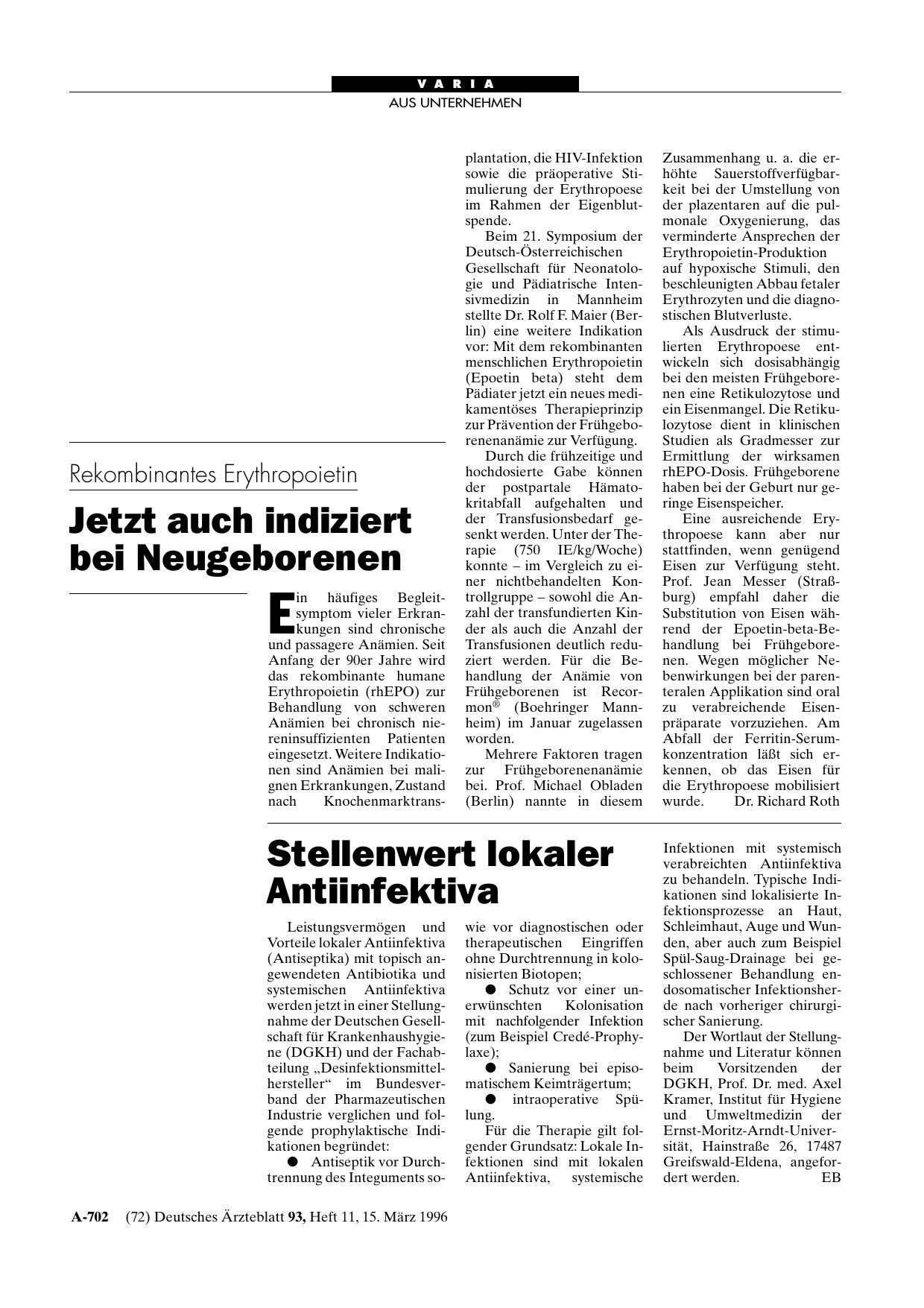Vorschauseite 1: Kurz informiert