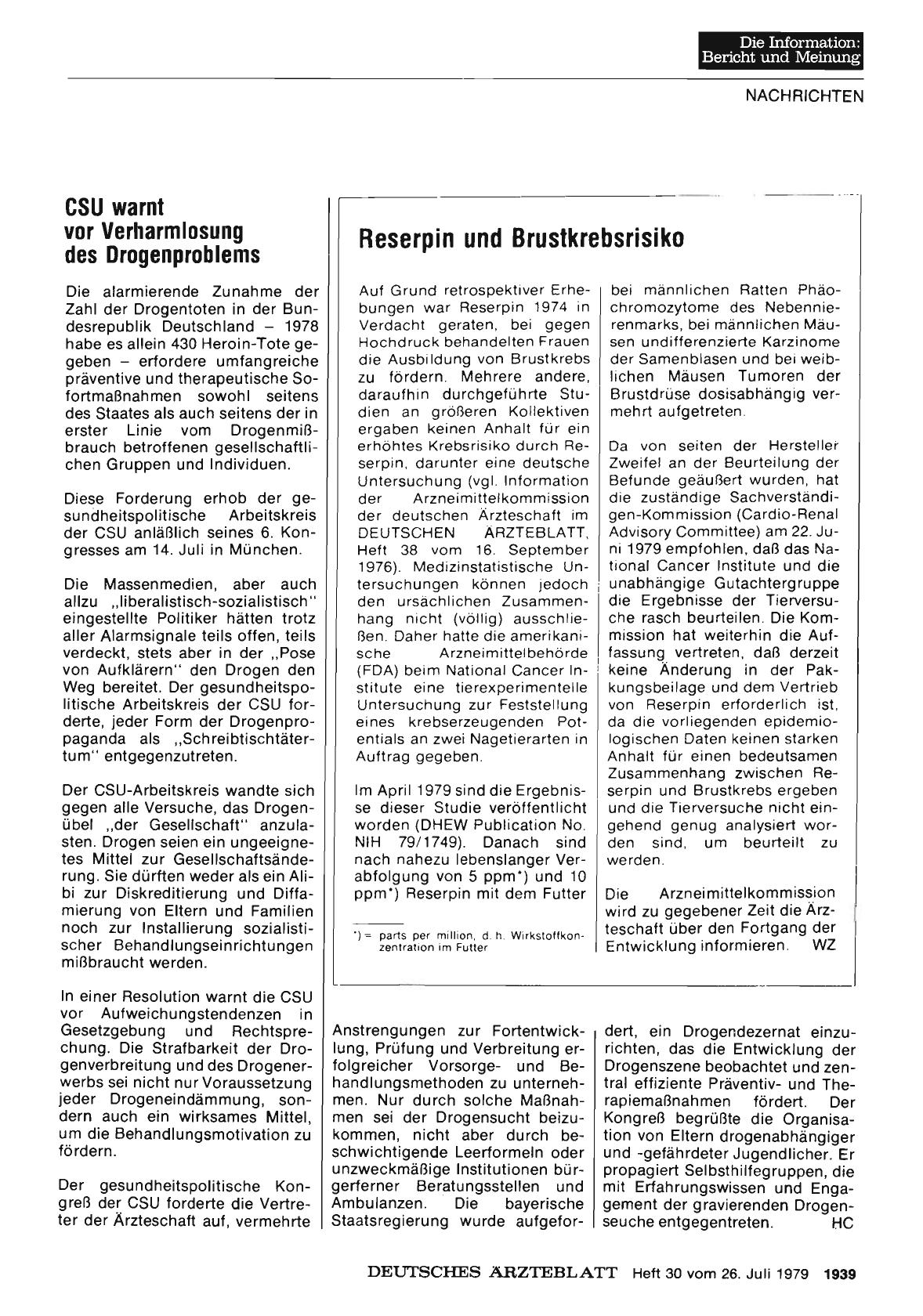 Vorschauseite 1: Reserpin und Brustkrebsrisiko