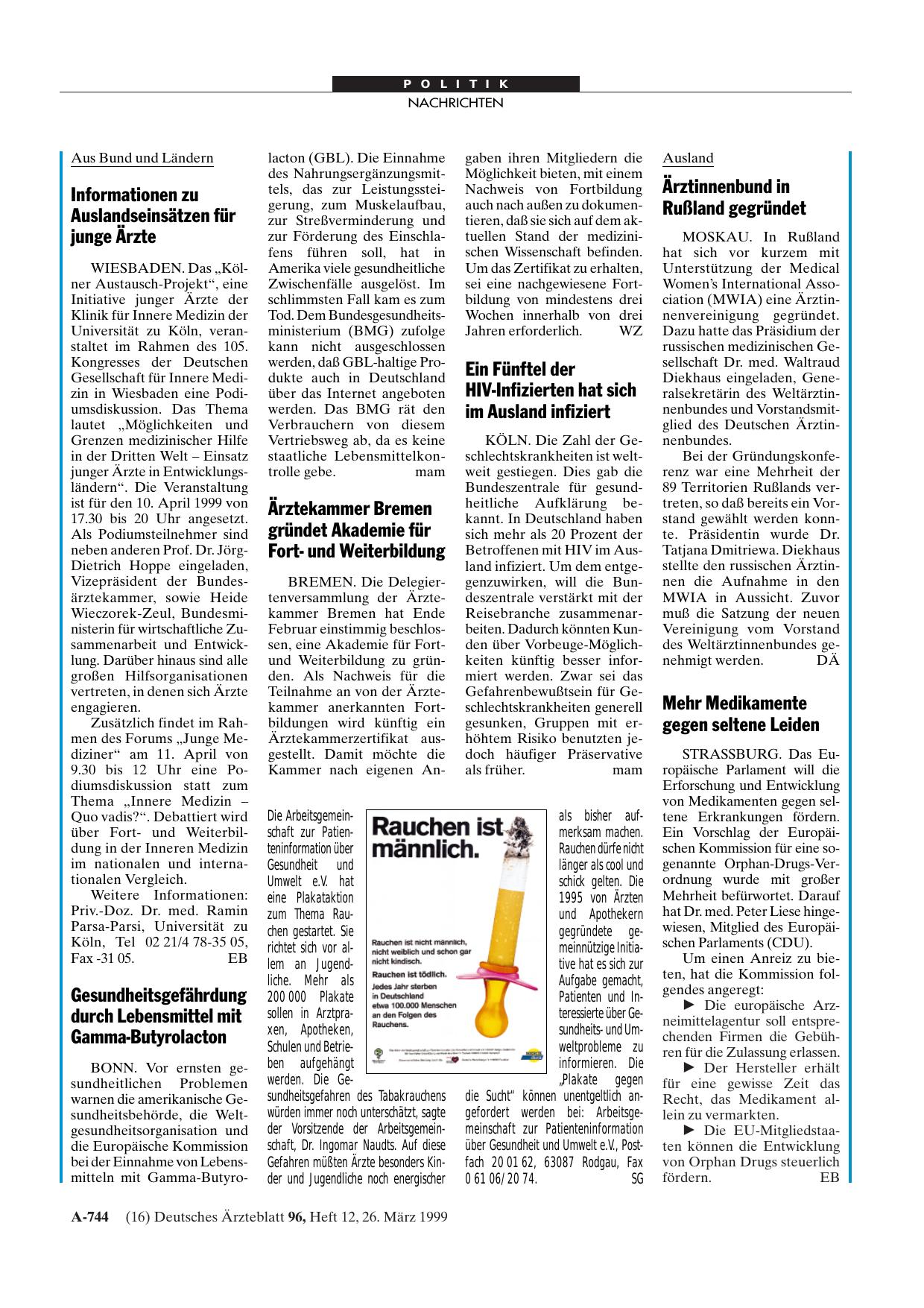 Vorschauseite 1: Rauchen ist männlich