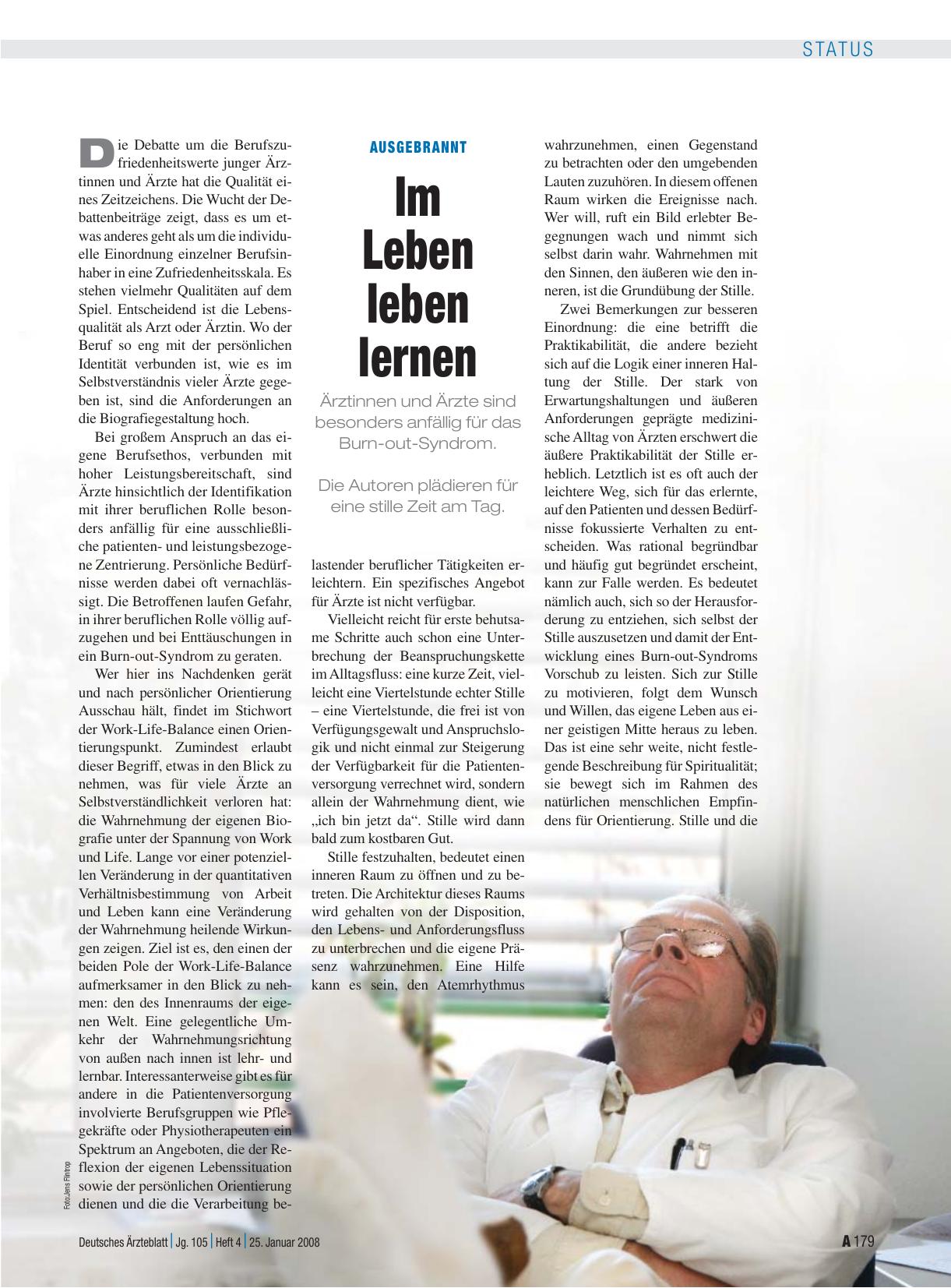 Vorschauseite 1: Ausgebrannt: Im Leben leben lernen