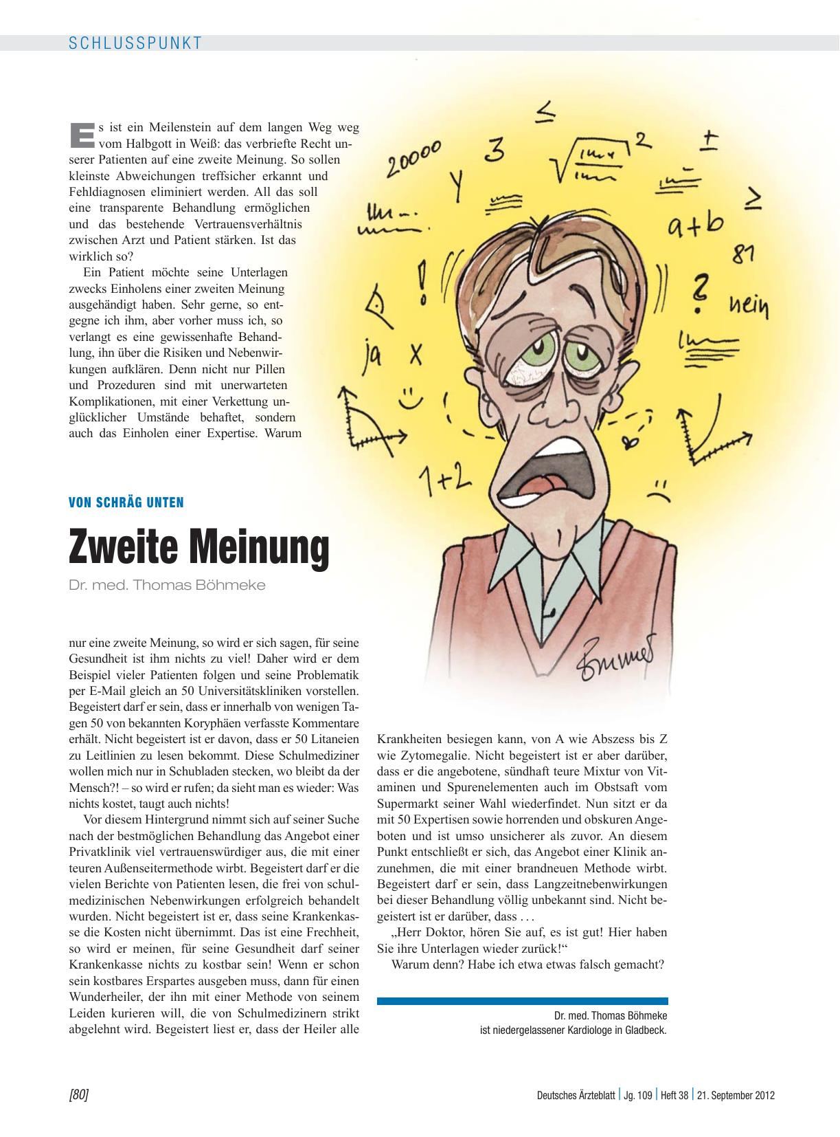 Vorschauseite 1: Von schräg unten: Zweite Meinung