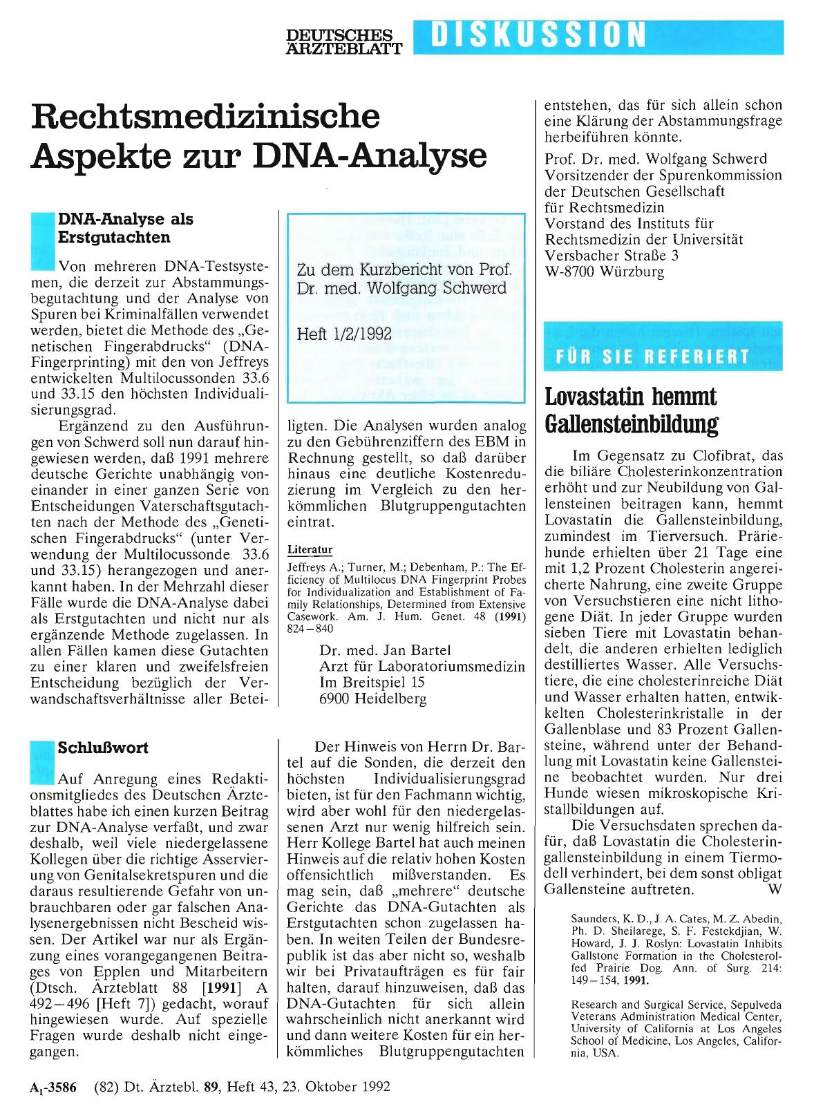 Vorschauseite 1: Rechtsmedizinische Aspekte zur DNA-Analyse: DNA-Analyse als Erstgutachten