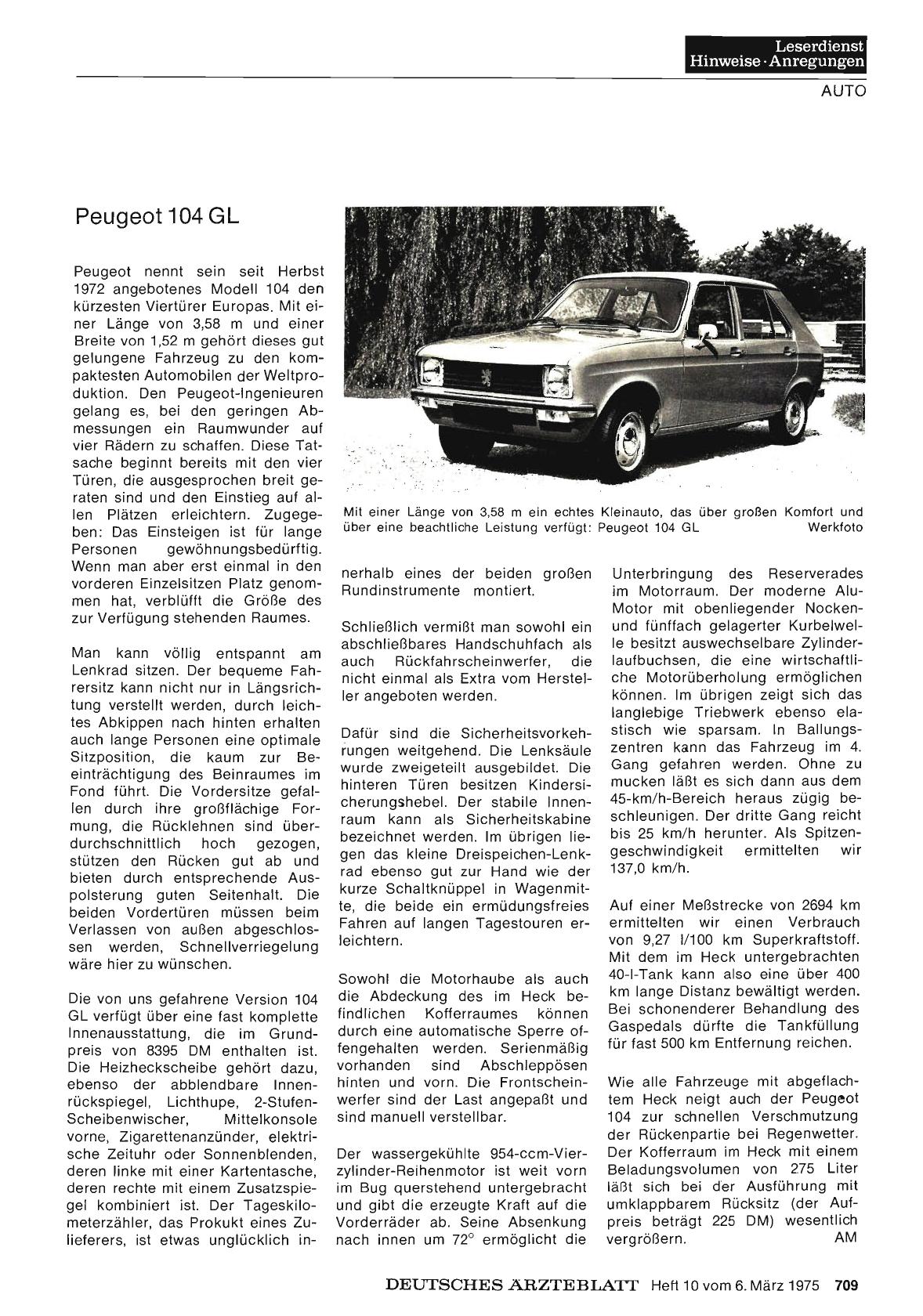 Vorschauseite 1: Peugeot 104 GL