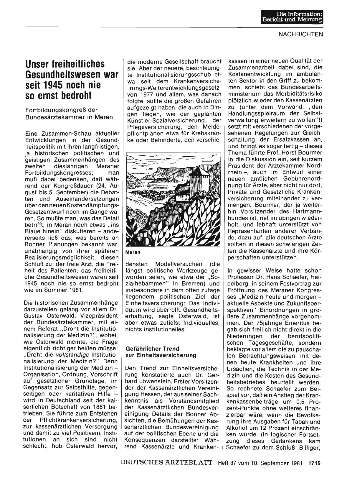 Vorschauseite 1: Unser freiheitliches Gesundheitswesen war seit 1945 noch nie so ernst bedroht