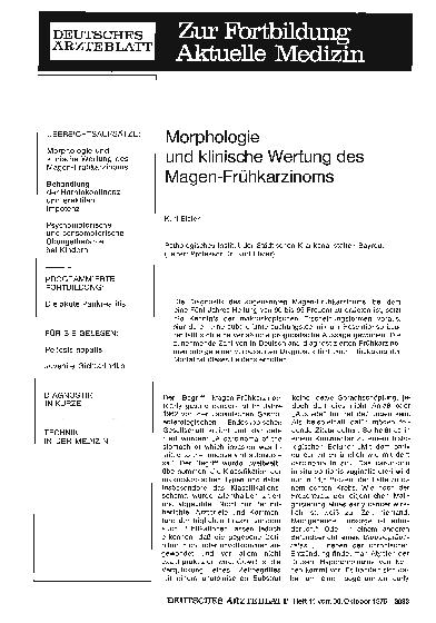 Vorschauseite 1: Morphologie und klinische Wertung des Magen-Frühkarzinoms