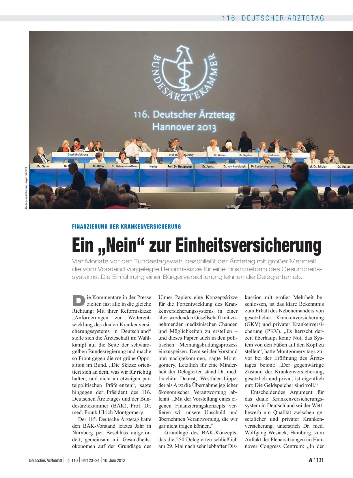 Vorschauseite 1: Finanzierung der Krankenversicherung: Ein „Nein“ zur Einheitsversicherung