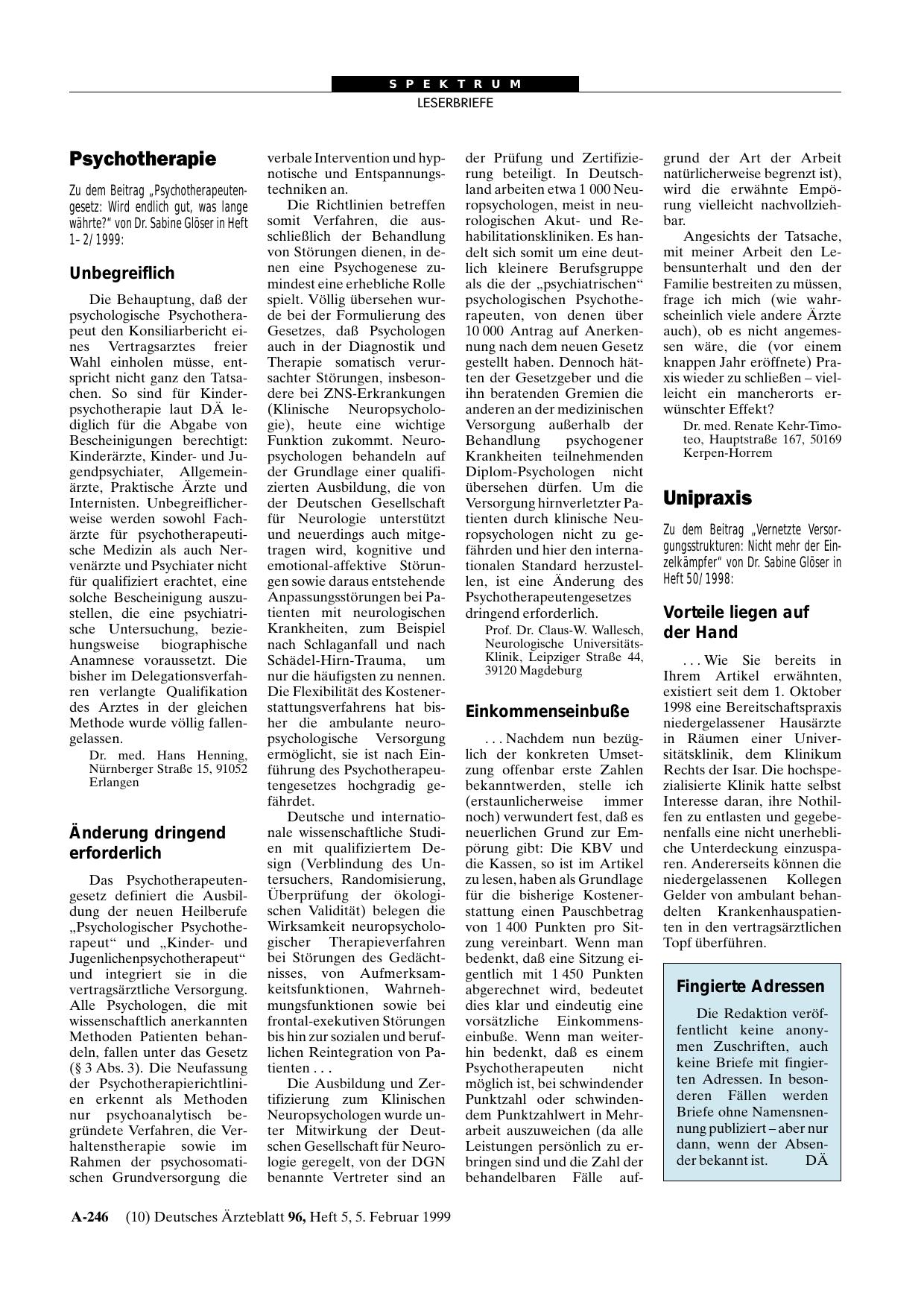 Vorschauseite 1: Psychotherapie: Änderung dringend erforderlich