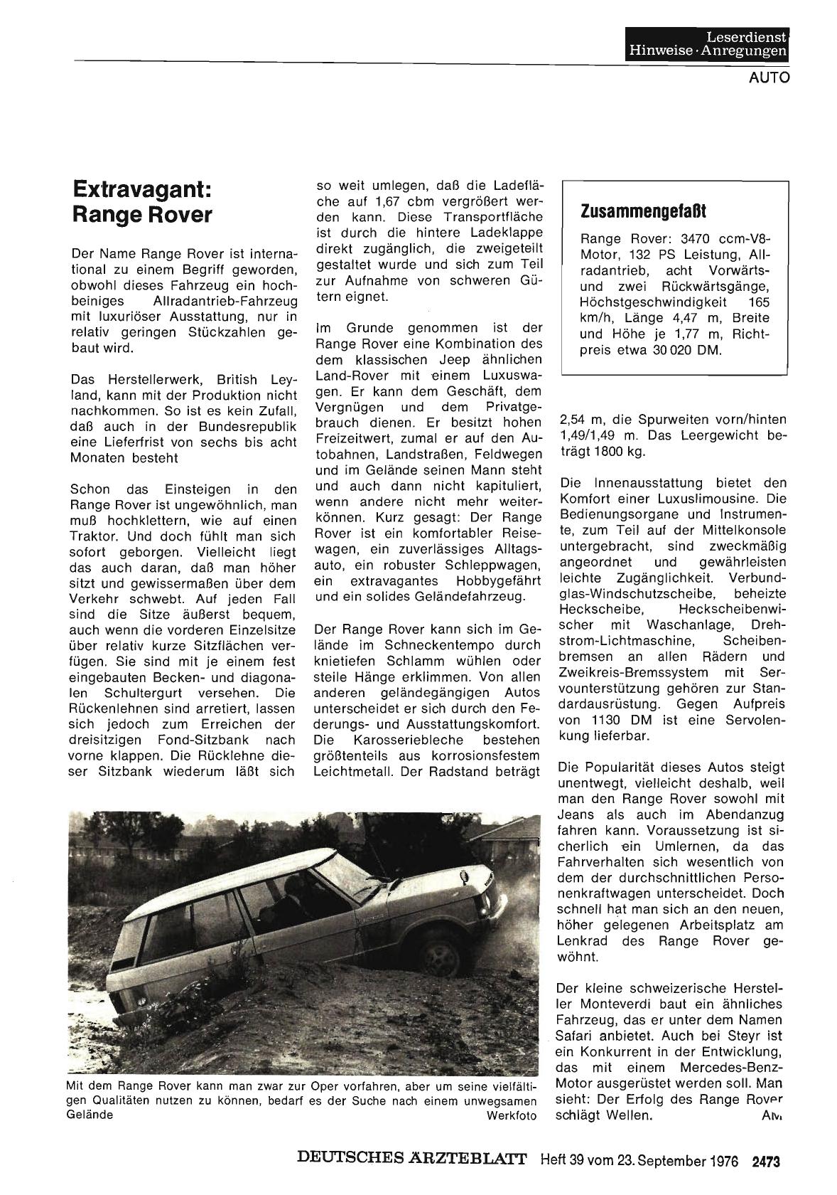 Vorschauseite 1: Extravagant: Range Rover