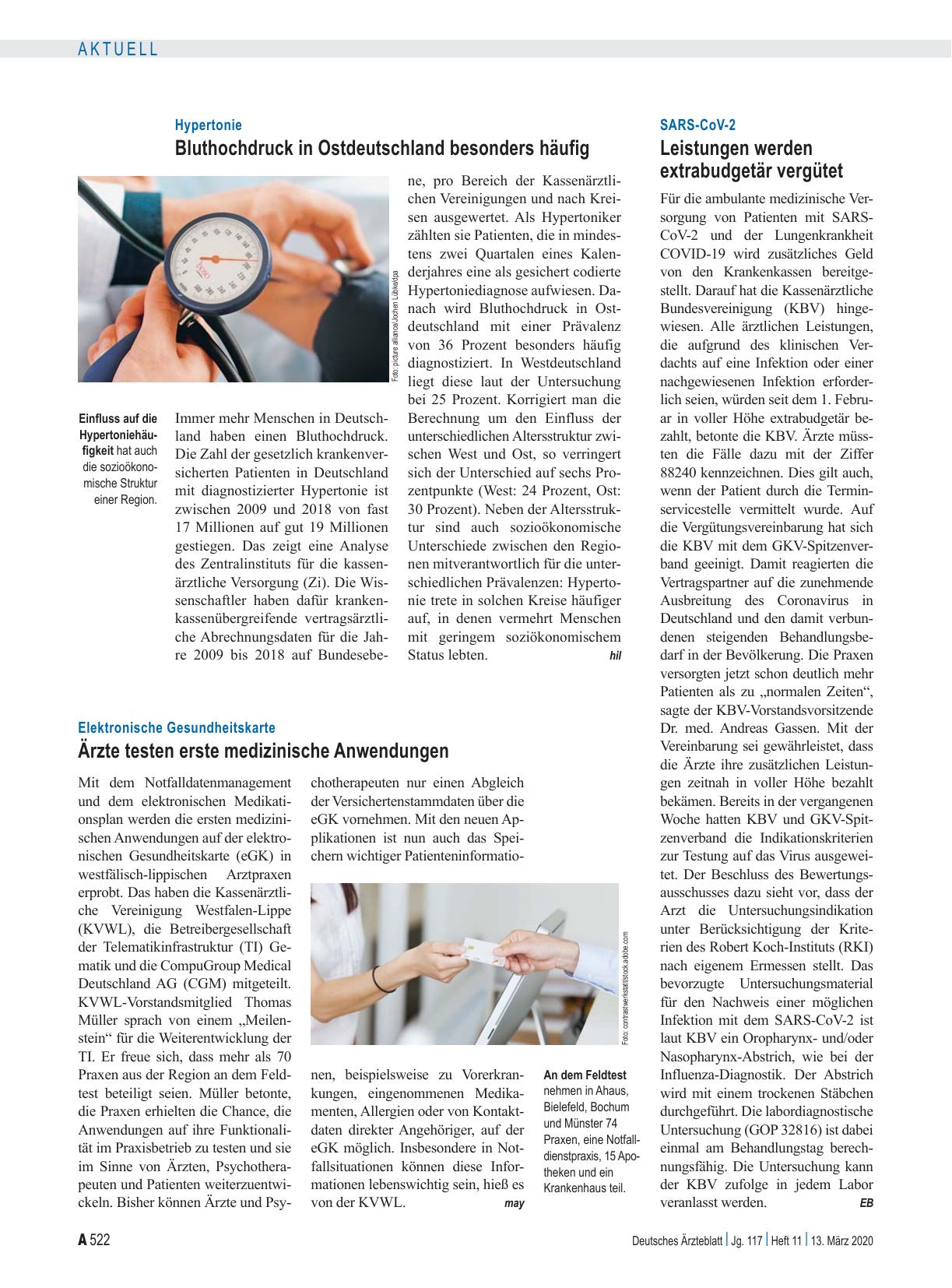 Vorschauseite 1: Elektronische Gesundheitskarte: Ärzte testen erste medizinische Anwendungen