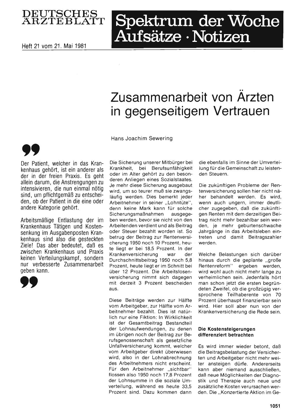 Vorschauseite 1: Zusammenarbeit von Ärzten in gegenseitigem Vertrauen