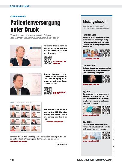 Vorschauseite 1: Ökonomisierung: Patientenversorgung unter Druck