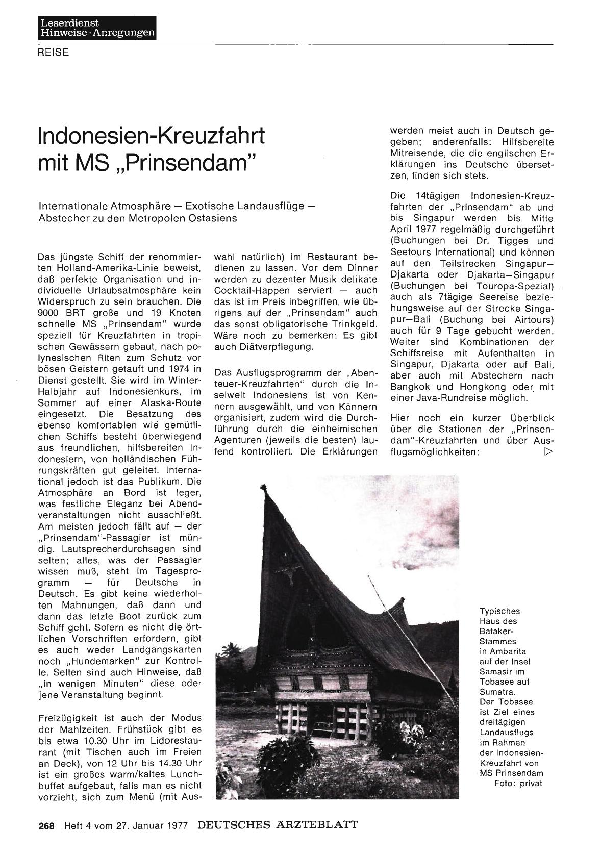 Vorschauseite 1: Indonesien-Kreuzfahrt mit MS „Prinsendam“