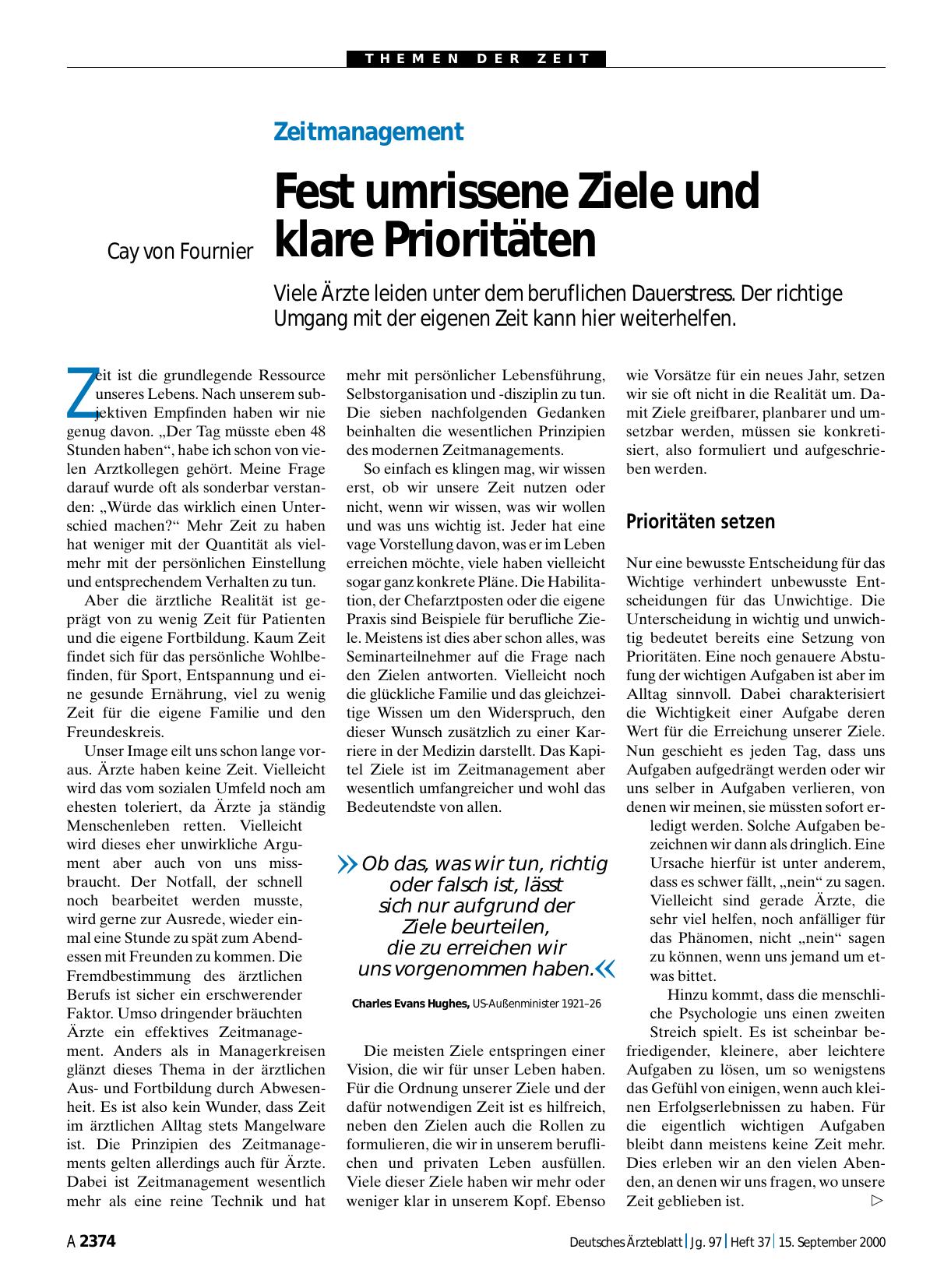 Vorschauseite 1: Zeitmanagement: Fest umrissene Ziele und klare Prioritäten