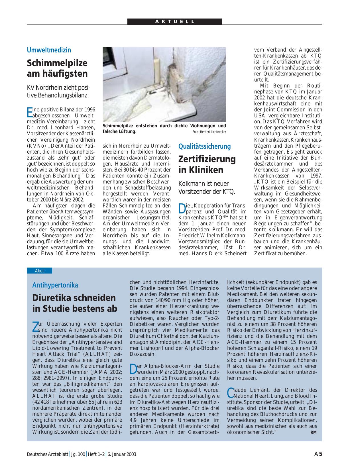 Vorschauseite 1: Antihypertonika: Diuretika schneiden in Studie bestens ab
