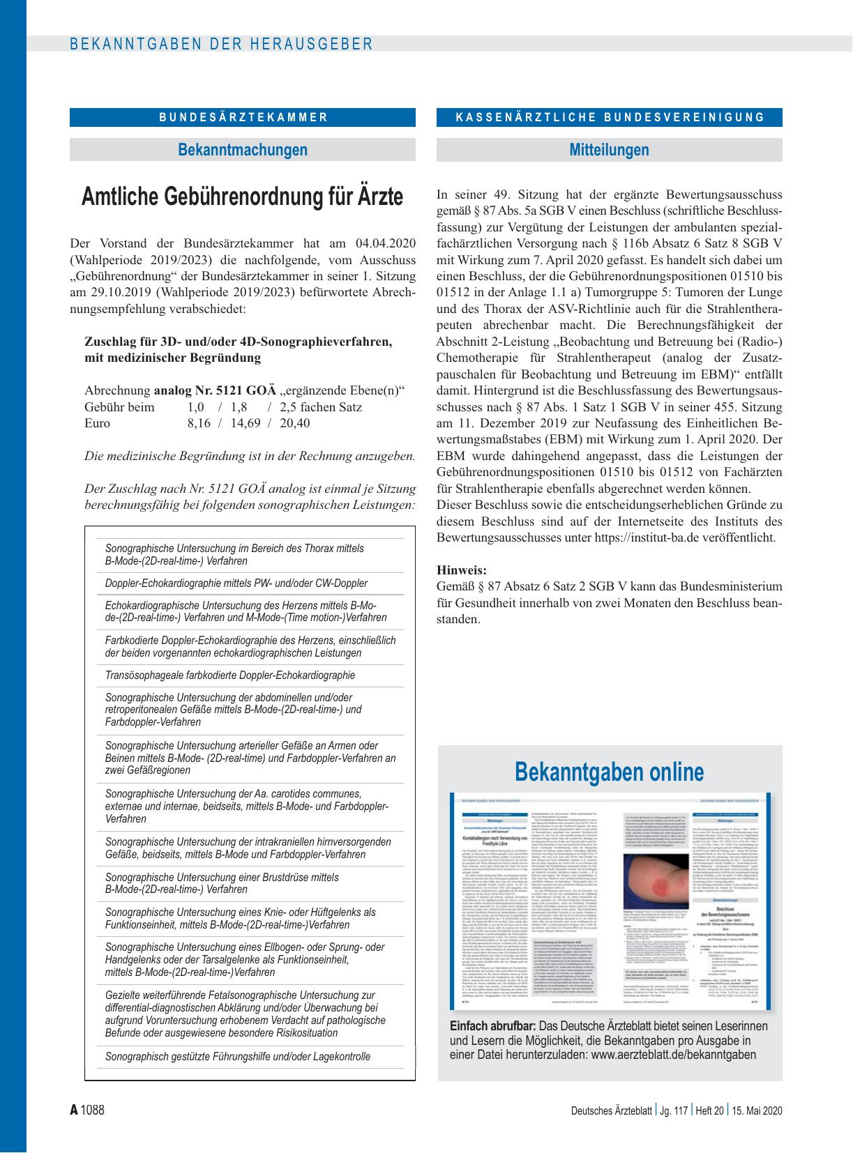 Vorschauseite 1: Bekanntgaben online