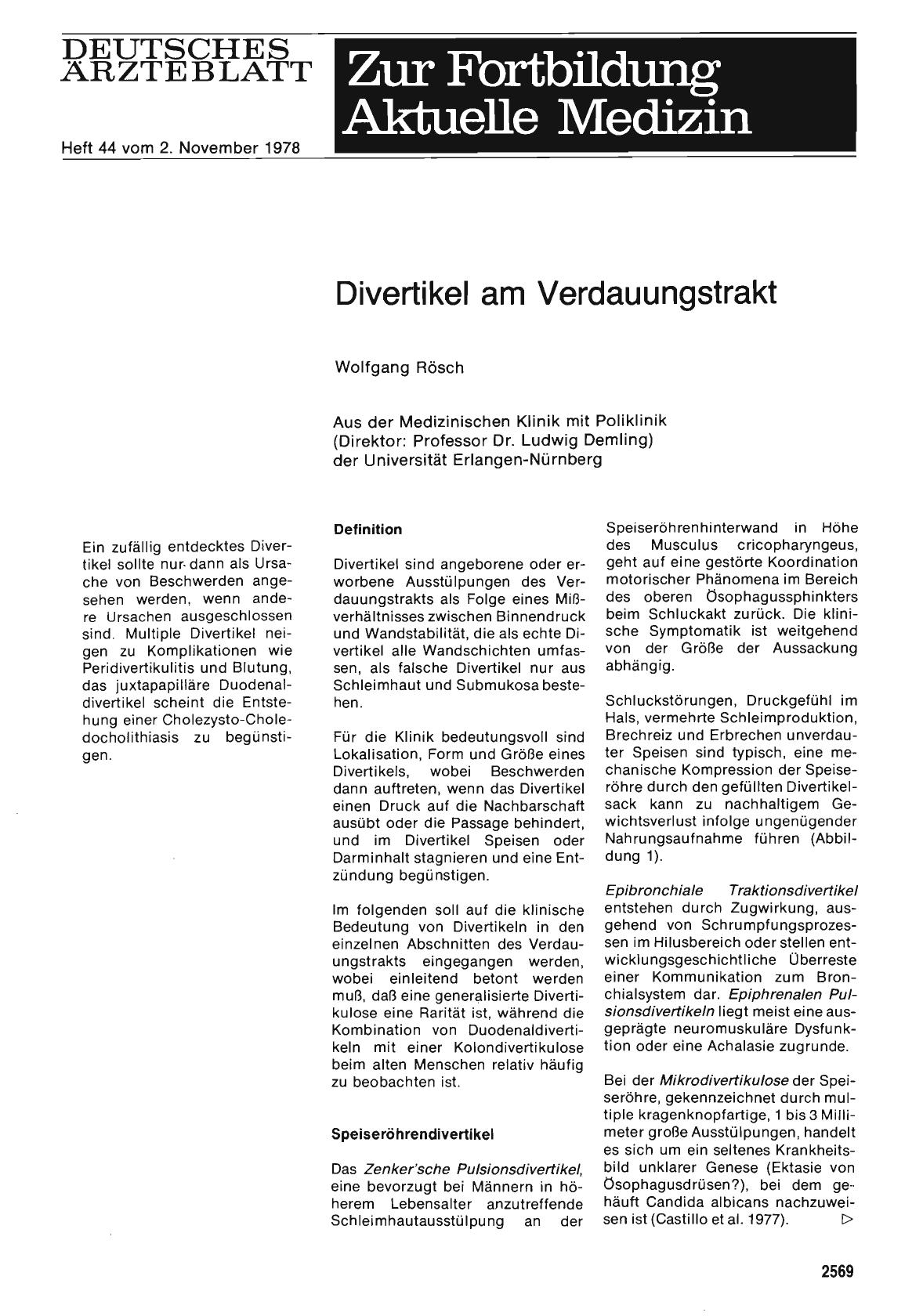Vorschauseite 1: Divertikel am Verdauungstrakt