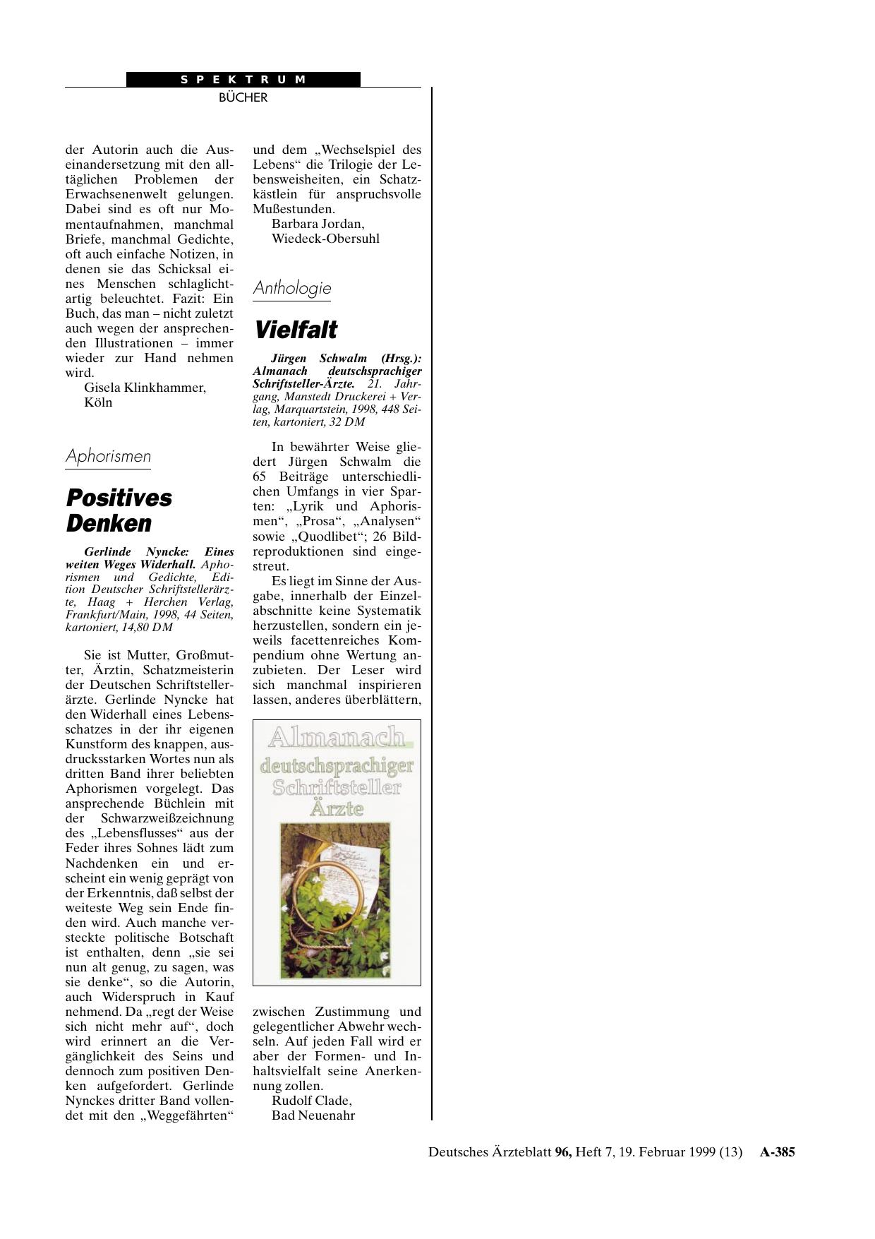 Vorschauseite 1: Almanach deutschsprachiger Schriftsteller-Ärzte