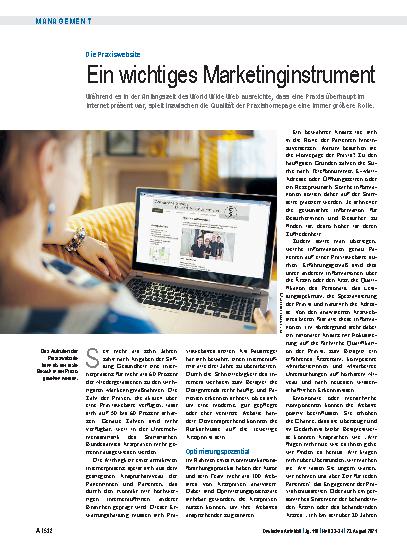 Vorschauseite 1: Die Praxiswebsite: Ein wichtiges Marketinginstrument