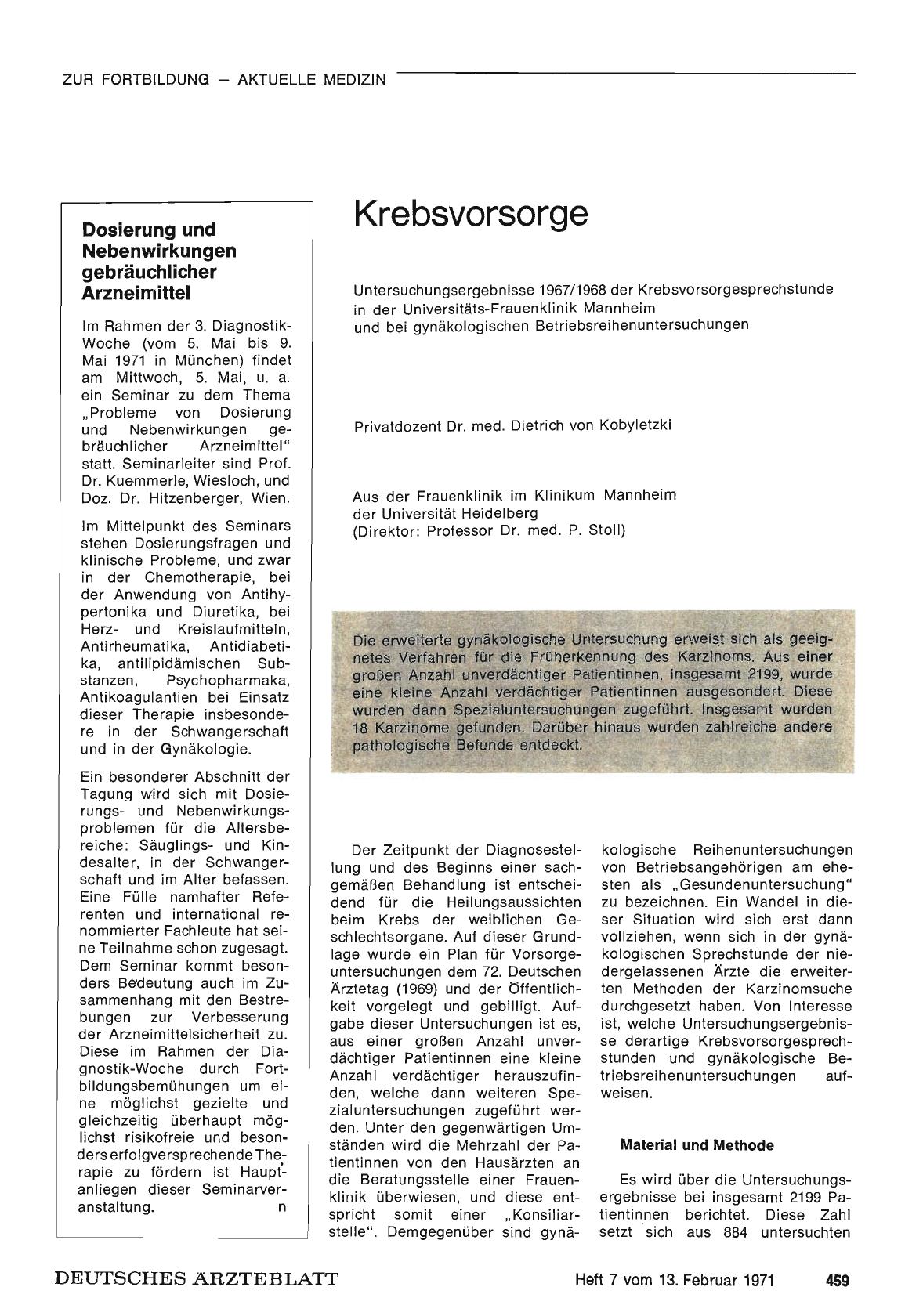 Vorschauseite 1: Dosierung und Nebenwirkungen gebräuchlicher Arzneimittel