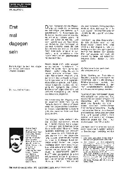 Vorschauseite 1: Erst mal dagegen sein: Bemerkungen zu zwei Anthologien von Prosa und Poesie unseres Standes
