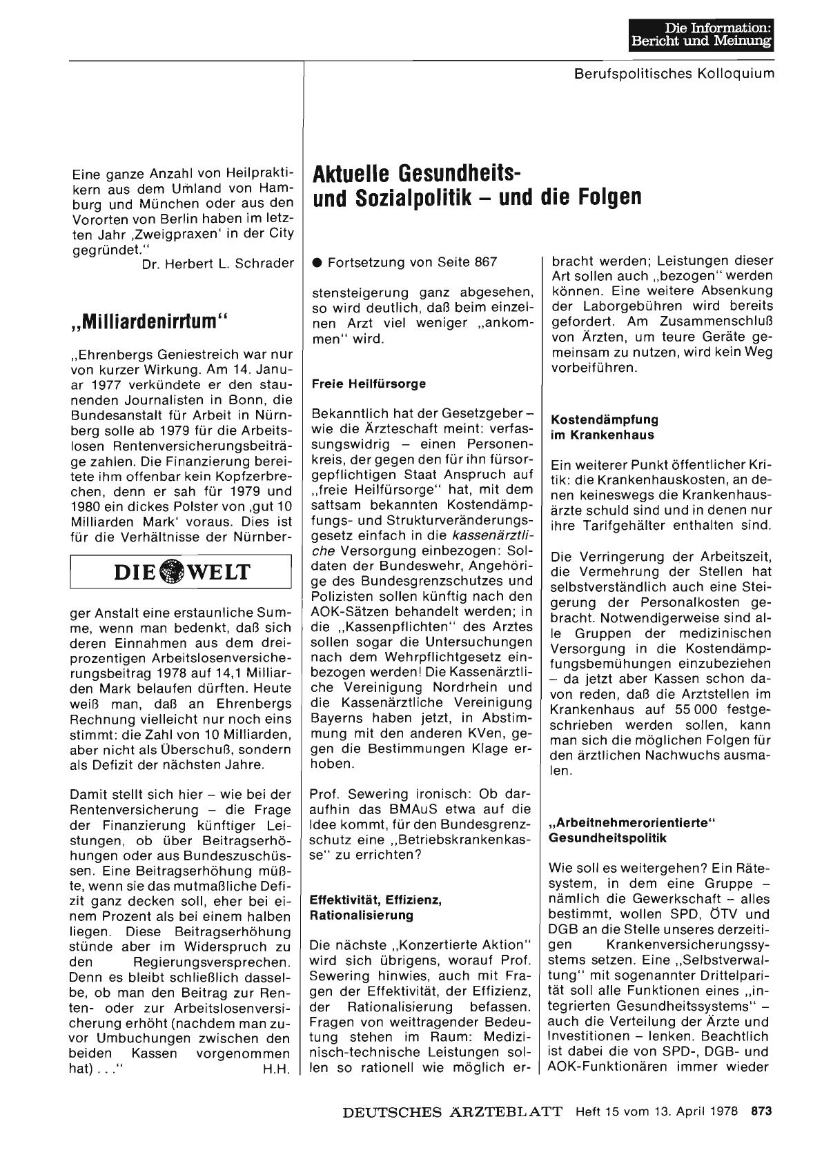 Vorschauseite 1: „Milliardenirrtum“