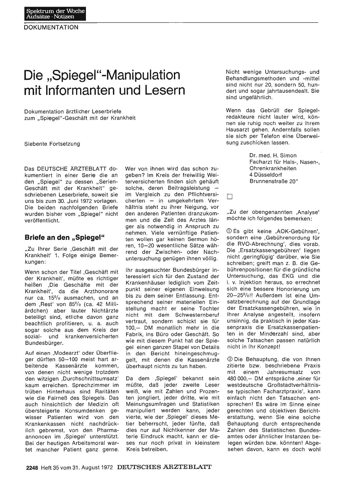 Vorschauseite 1: Die „Spiegel"-Manipulation mit Informanten und Lesern — Siebente Fortsetzung