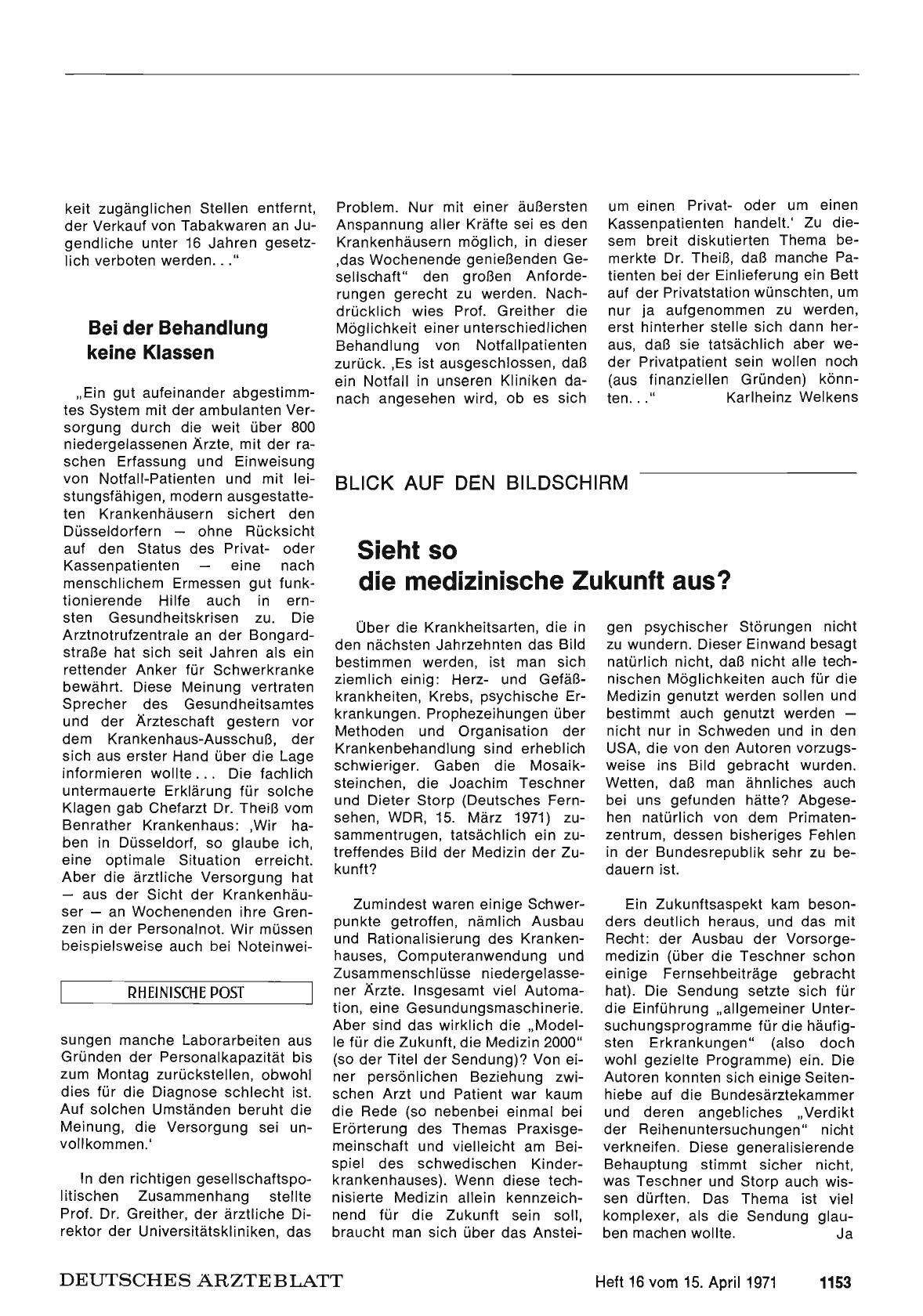 Vorschauseite 1: Bei der Behandlung keine Klassen