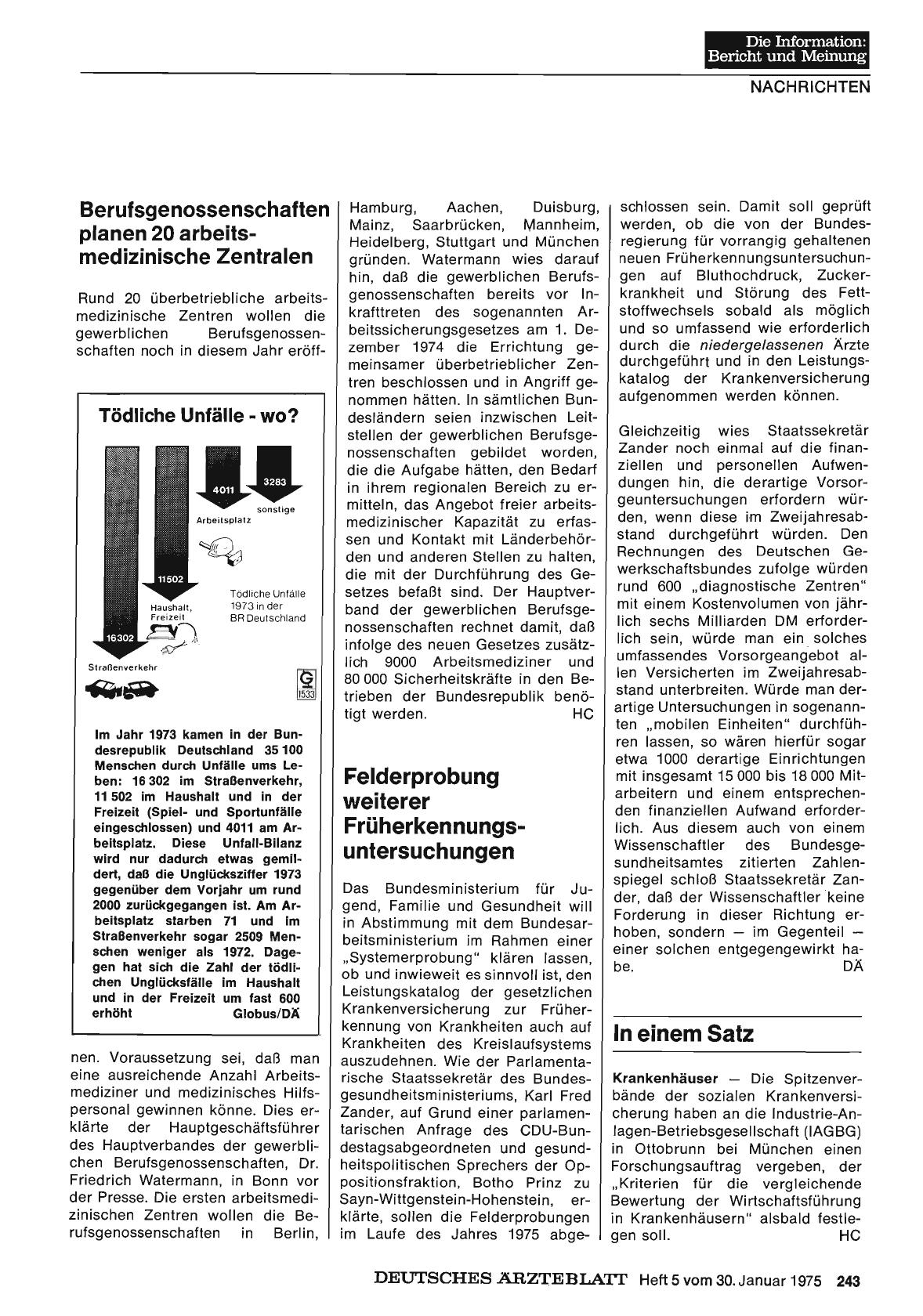 Vorschauseite 1: Tödliche Unfälle - wo?